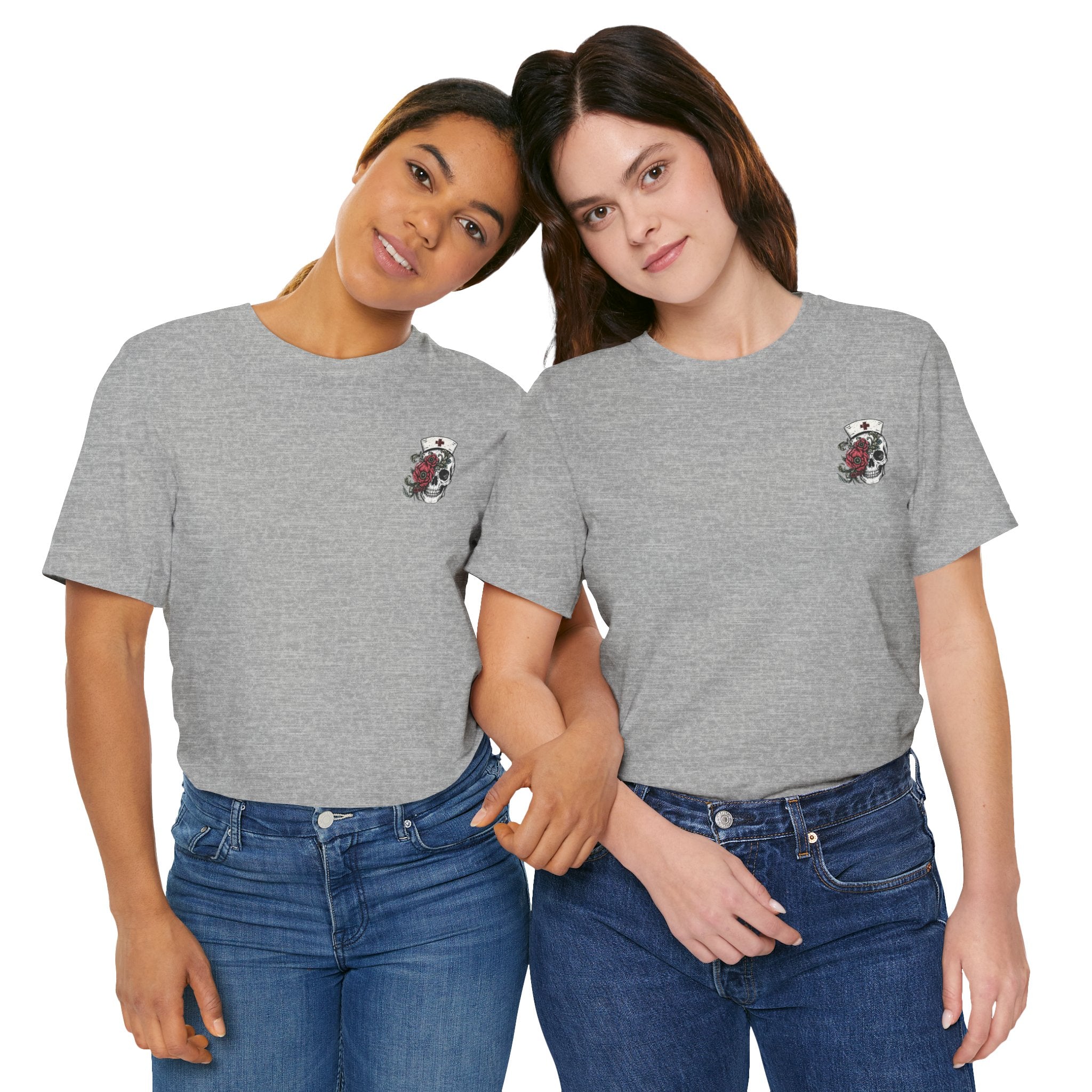 Emergency Nurse Shirt | Gothic Floral Nurse Tee | Vintage Tattoo Style ER Nurse T-Shirt | Bella & Canvas