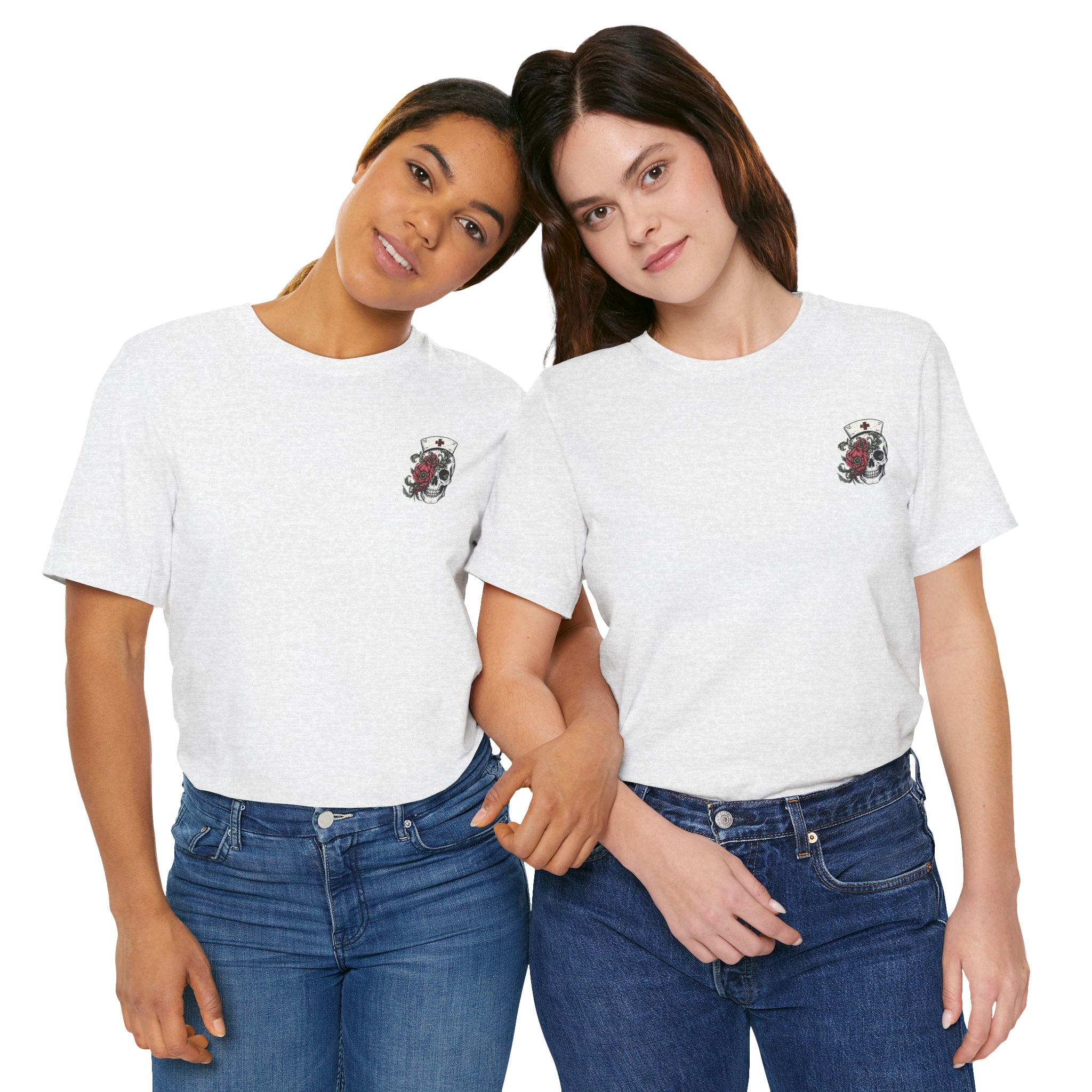 Emergency Nurse Shirt | Gothic Floral Nurse Tee | Vintage Tattoo Style ER Nurse T-Shirt | Bella & Canvas