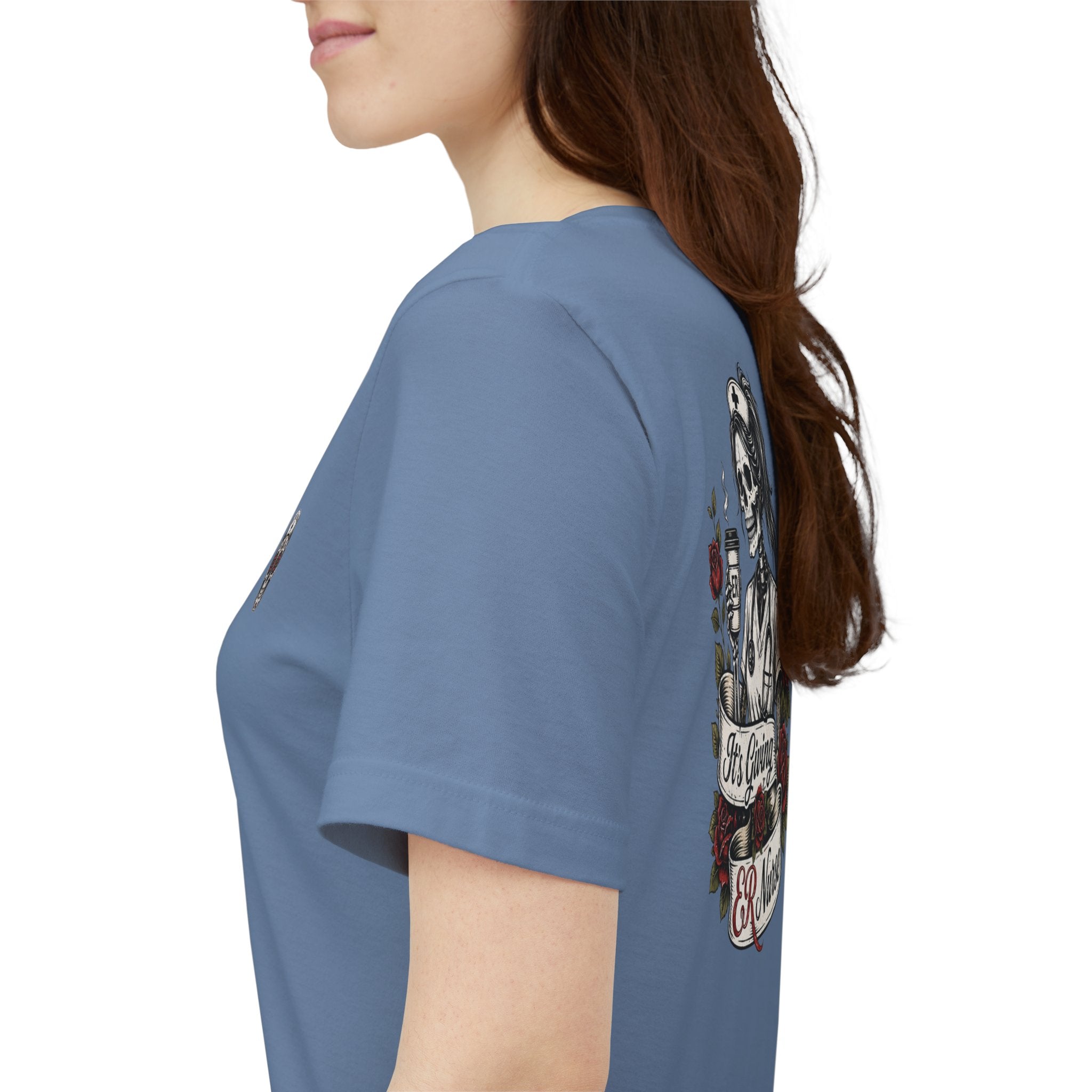 It's Giving ER Nurse Shirt | Funny ER Nurse Tee | Emergency Room Nurse Gift | Gothic Skeleton Nurse Shirt | Tattoo Style Healthcare T-Shirt