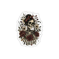 Nurse Skeleton Sticker | Gothic Nurse Skull Vinyl Decal | Tattoo Style Nurse Sticker | Funny RN Gift | Waterproof Laptop & Water Bottle Sticker | Dark Floral
