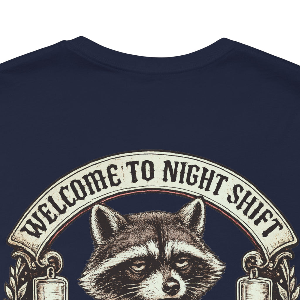 Night Shift Raccoon Nurse T-Shirt — "Welcome to Night Shift" Work Tee for Nurses & Healthcare
