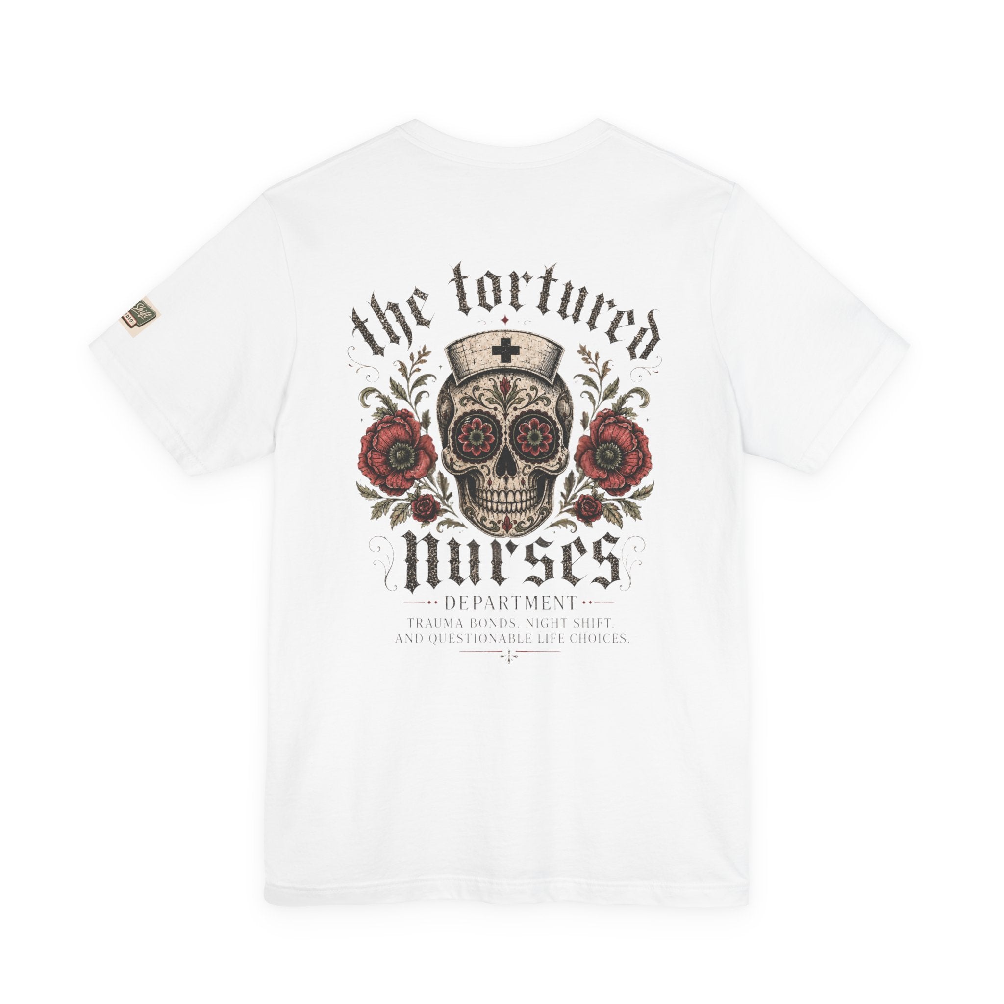 The Tortured Nurses Tee | Gothic Nurse Skull Shirt | Vintage Tattoo Medical Graphic Tee