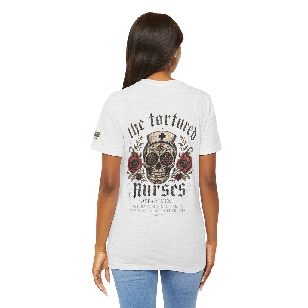 The Tortured Nurses Tee | Gothic Nurse Skull Shirt | Vintage Tattoo Medical Graphic Tee