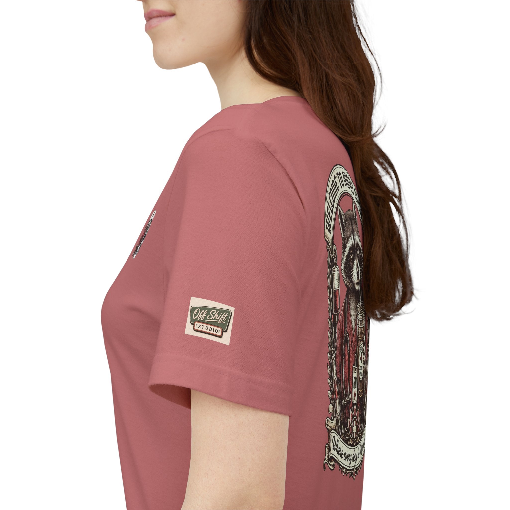 Night Shift Raccoon Nurse T-Shirt — "Welcome to Night Shift" Work Tee for Nurses & Healthcare