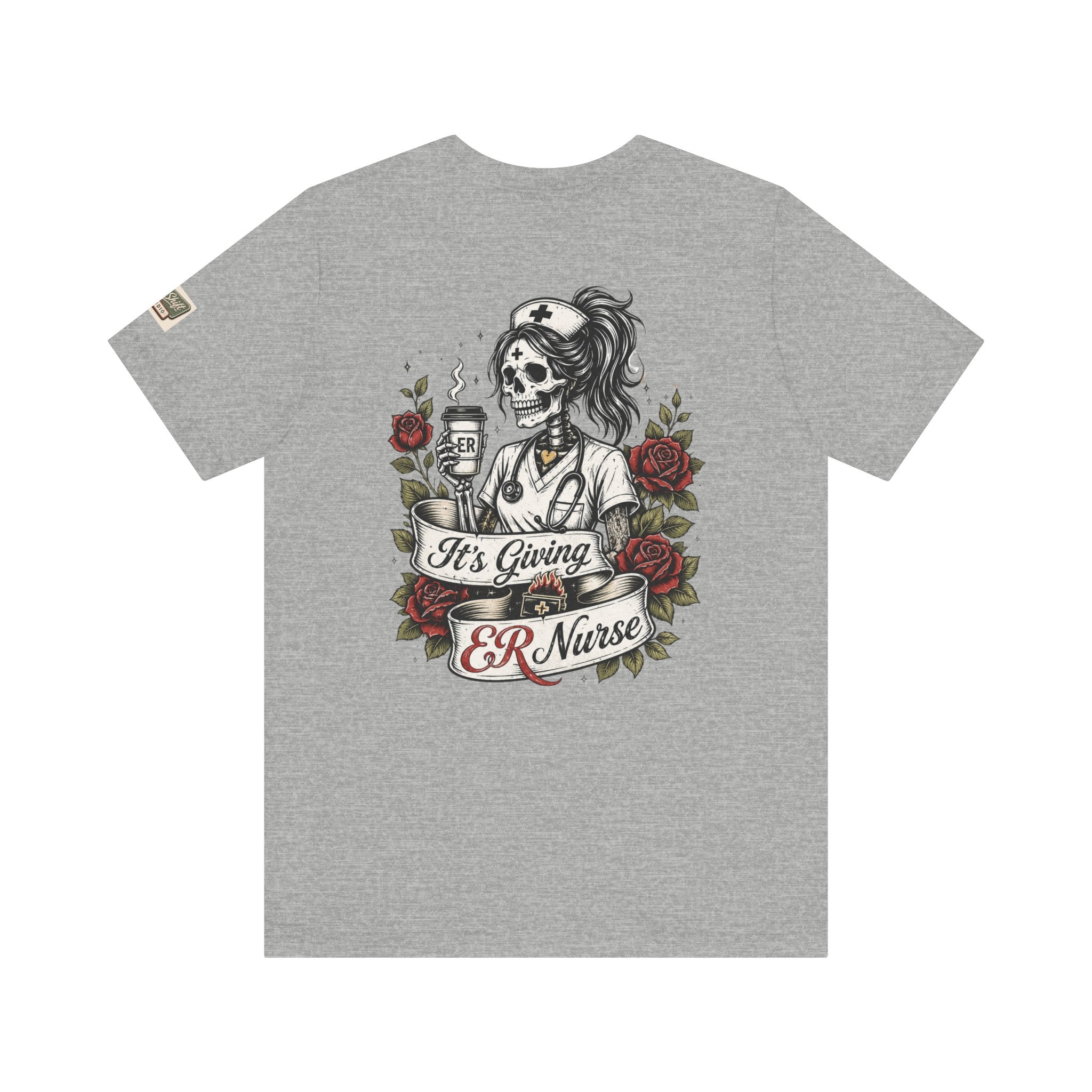 ER Nurse Skull Tee — "It's Giving ER Nurse" Graphic T-Shirt