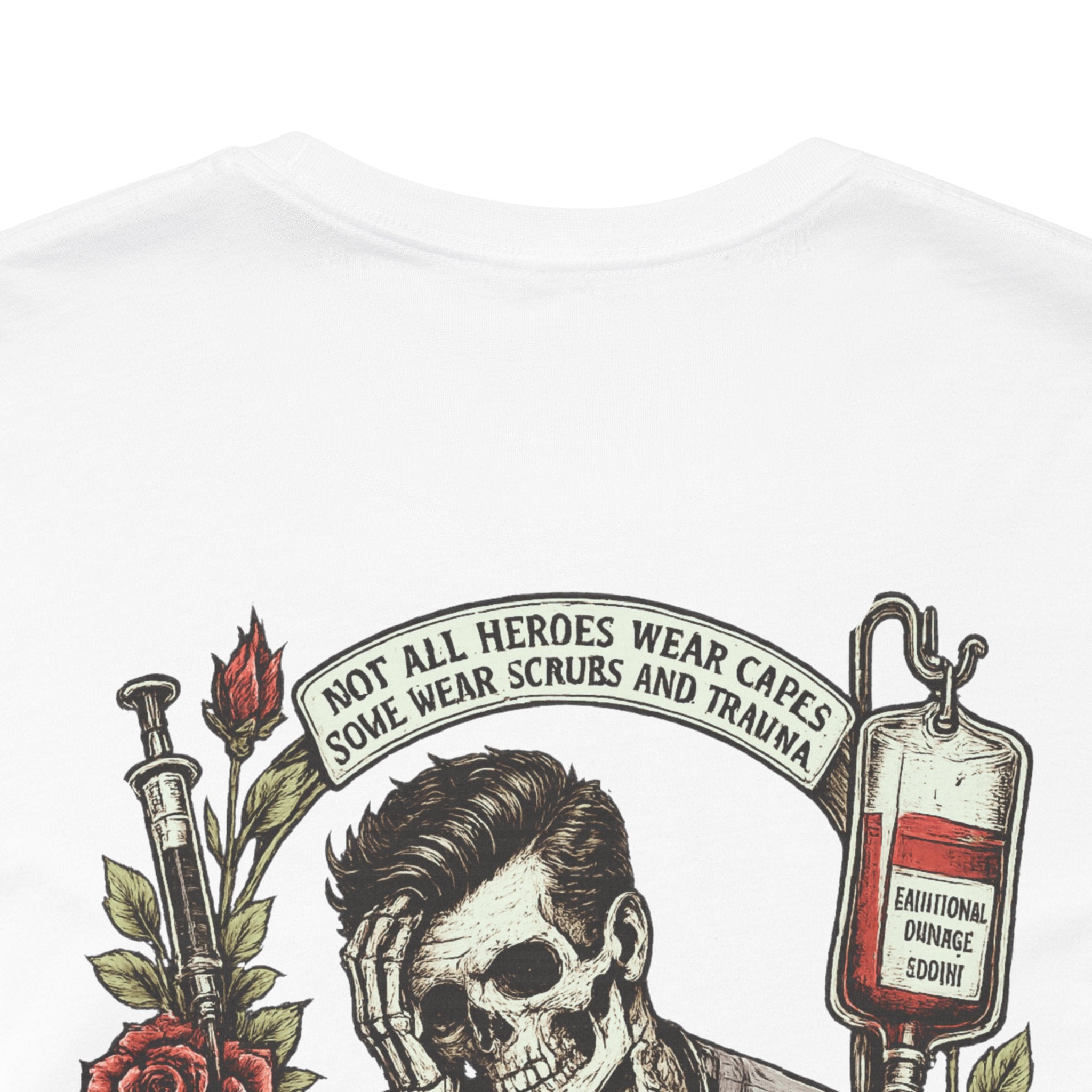 Murse Skull Nurse Graphic Tee — Vintage Medical Tattoo Back Print | Male Nurse Gift