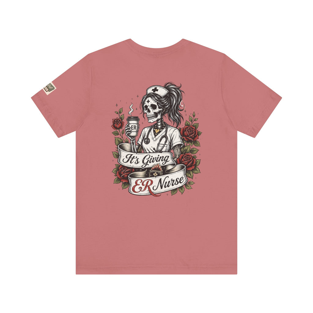 ER Nurse Skull Tee — "It's Giving ER Nurse" Graphic T-Shirt