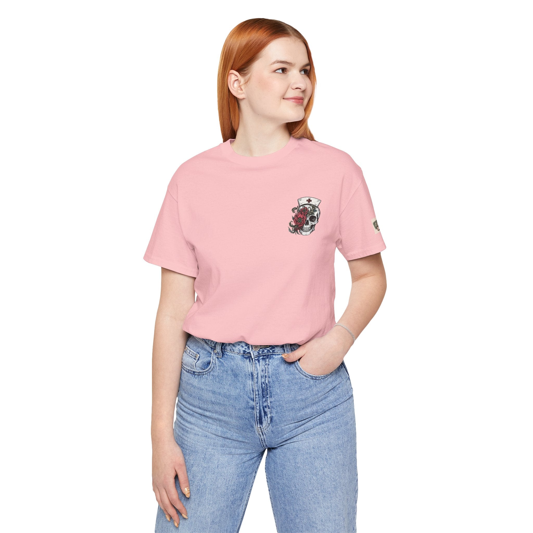 Emergency Nurse Shirt | Gothic Floral Nurse Tee | Vintage Tattoo Style ER Nurse T-Shirt | Bella & Canvas