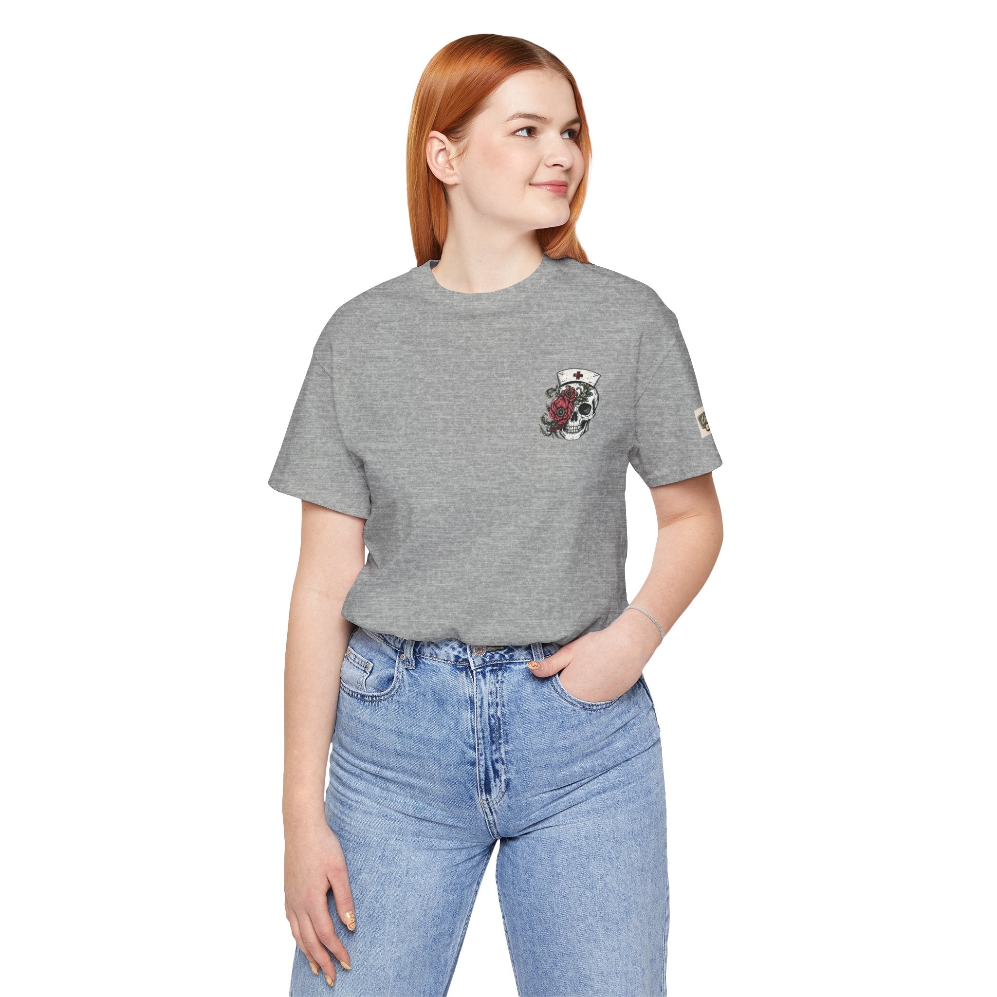 Emergency Nurse Shirt | Gothic Floral Nurse Tee | Vintage Tattoo Style ER Nurse T-Shirt | Bella & Canvas