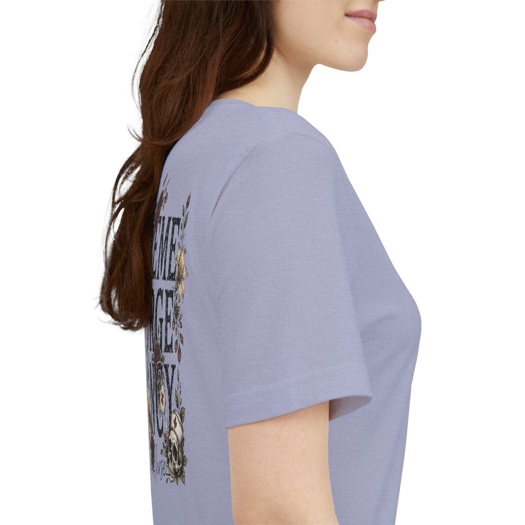 Emergency Nurse Shirt | Gothic Floral Nurse Tee | Vintage Tattoo Style ER Nurse T-Shirt | Bella & Canvas
