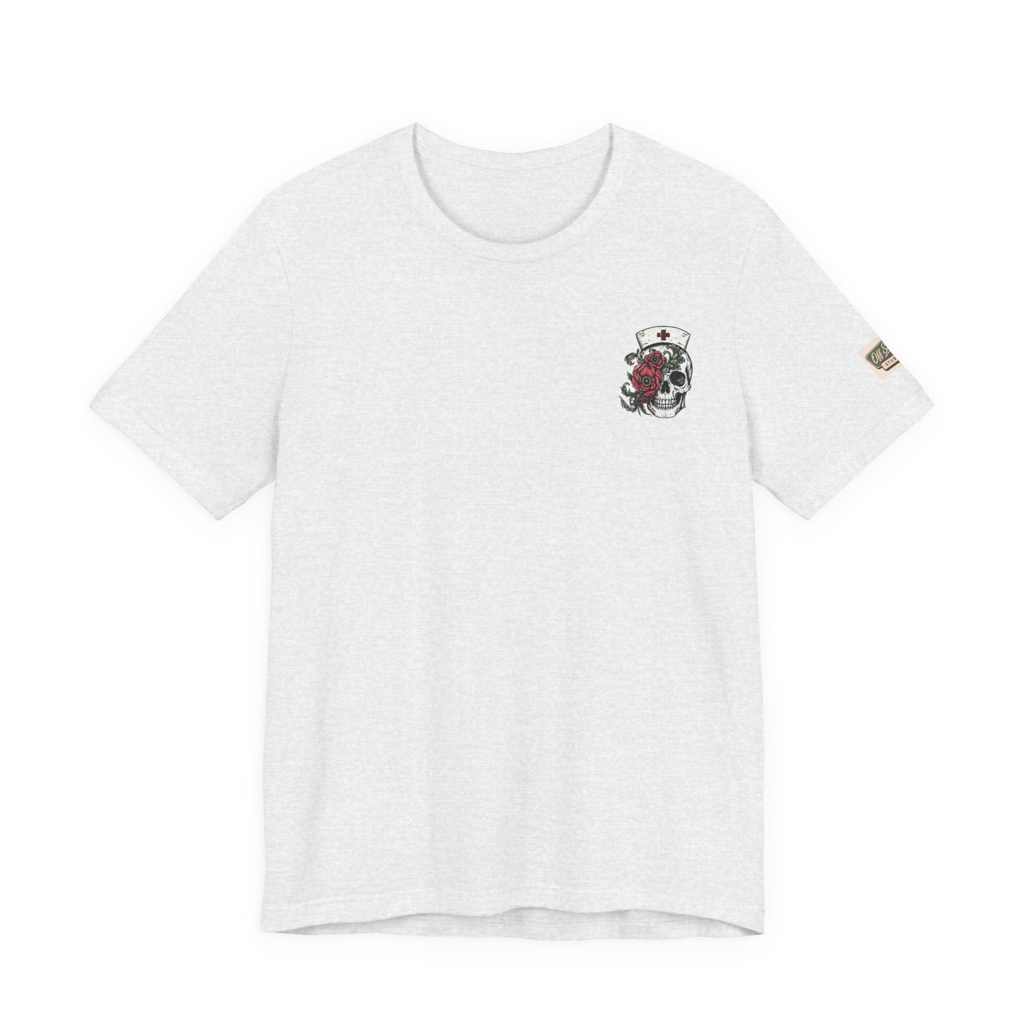 Emergency Nurse Shirt | Gothic Floral Nurse Tee | Vintage Tattoo Style ER Nurse T-Shirt | Bella & Canvas
