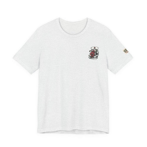 Emergency Nurse Shirt | Gothic Floral Nurse Tee | Vintage Tattoo Style ER Nurse T-Shirt | Bella & Canvas
