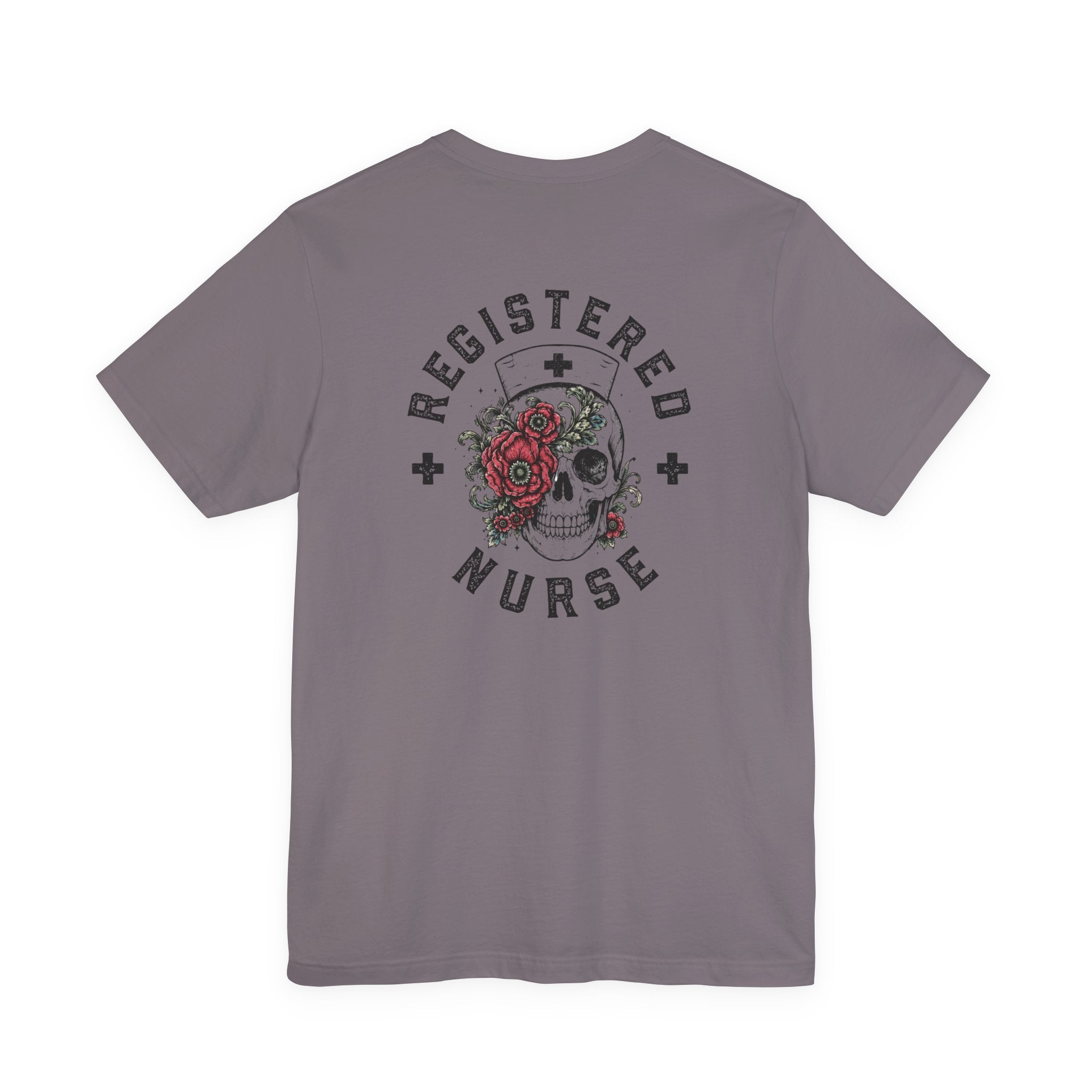 Registered Nurse Vintage Skull Tee | Tattoo Style RN Shirt | Nurse Gift | Floral Skull Graphic Tee | Bella Canvas | Off Shift Studio