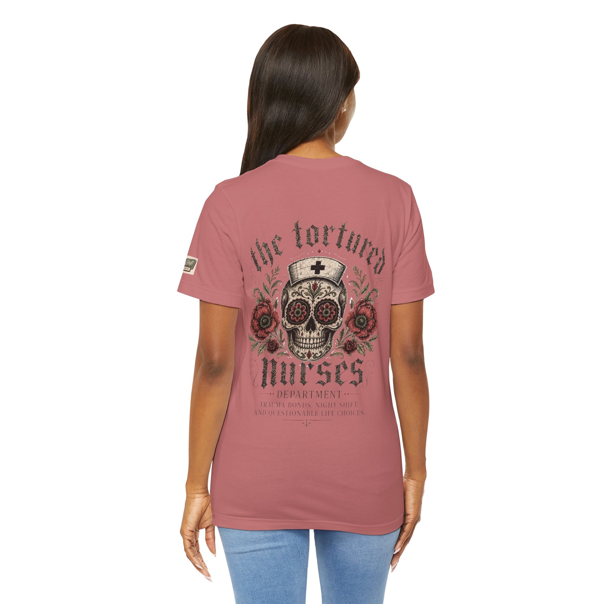 The Tortured Nurses Tee | Gothic Nurse Skull Shirt | Vintage Tattoo Medical Graphic Tee