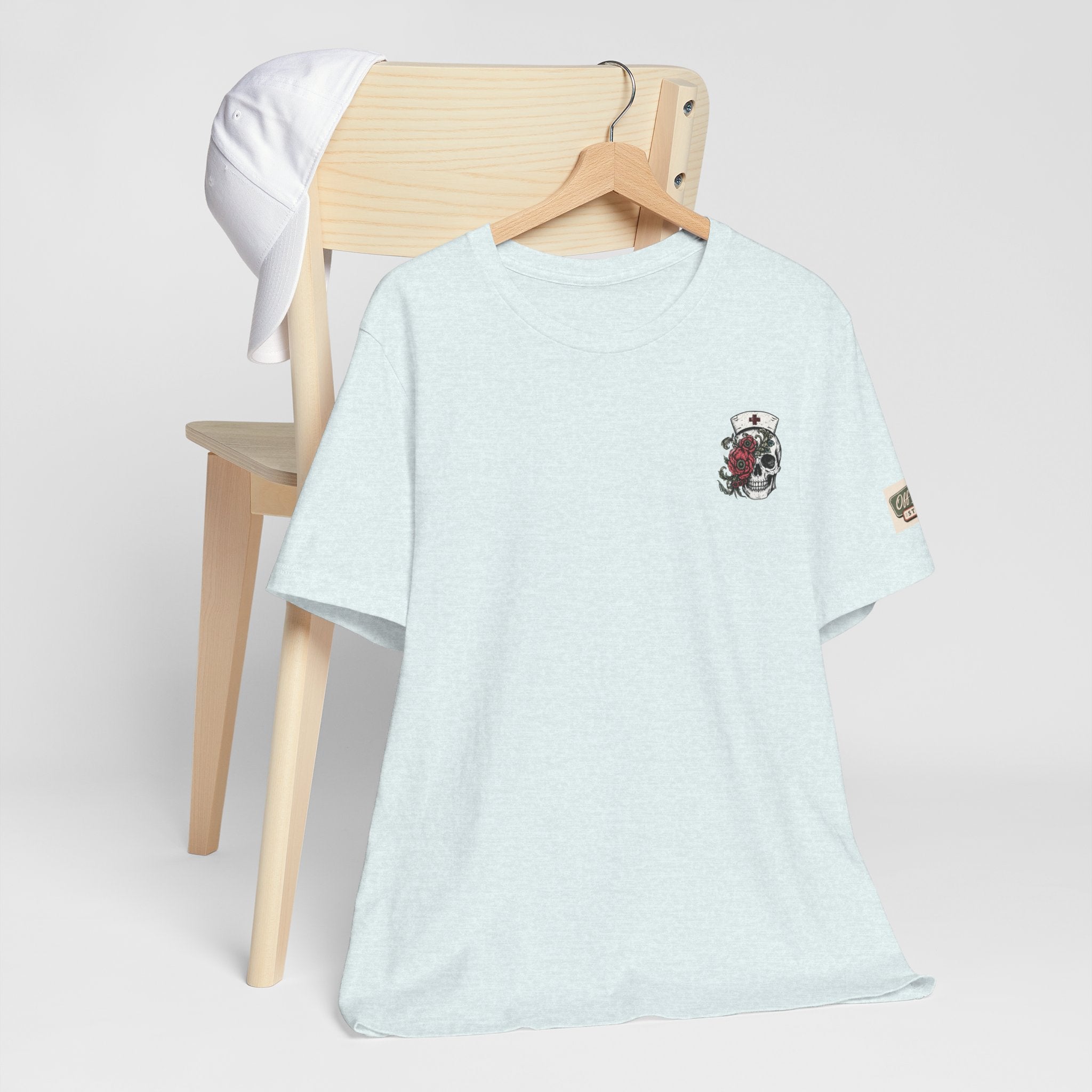 Emergency Nurse Shirt | Gothic Floral Nurse Tee | Vintage Tattoo Style ER Nurse T-Shirt | Bella & Canvas