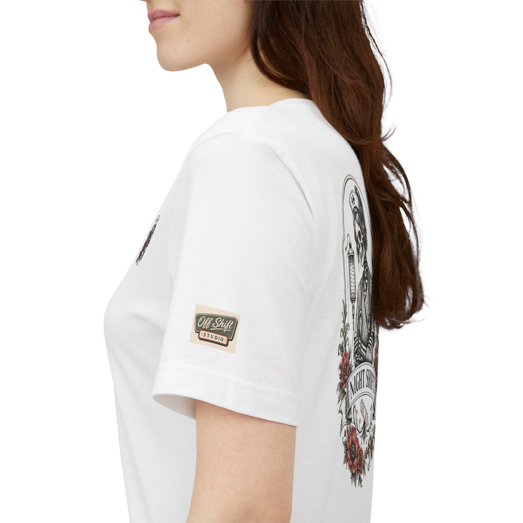 Night Shift Nurse Shirt | Skeleton Nurse T-Shirt | Tattoo Style Medical Shirt | Bella+Canvas