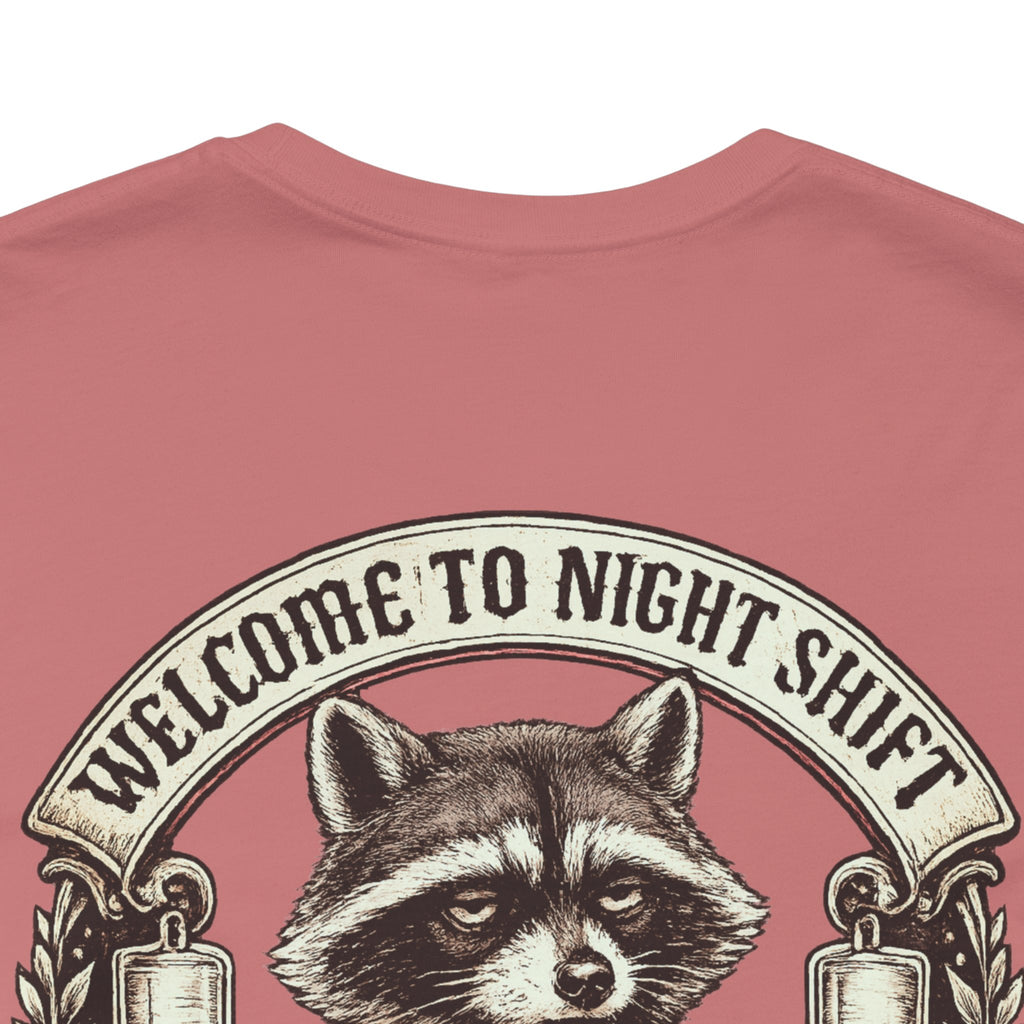 Night Shift Raccoon Nurse T-Shirt — "Welcome to Night Shift" Work Tee for Nurses & Healthcare