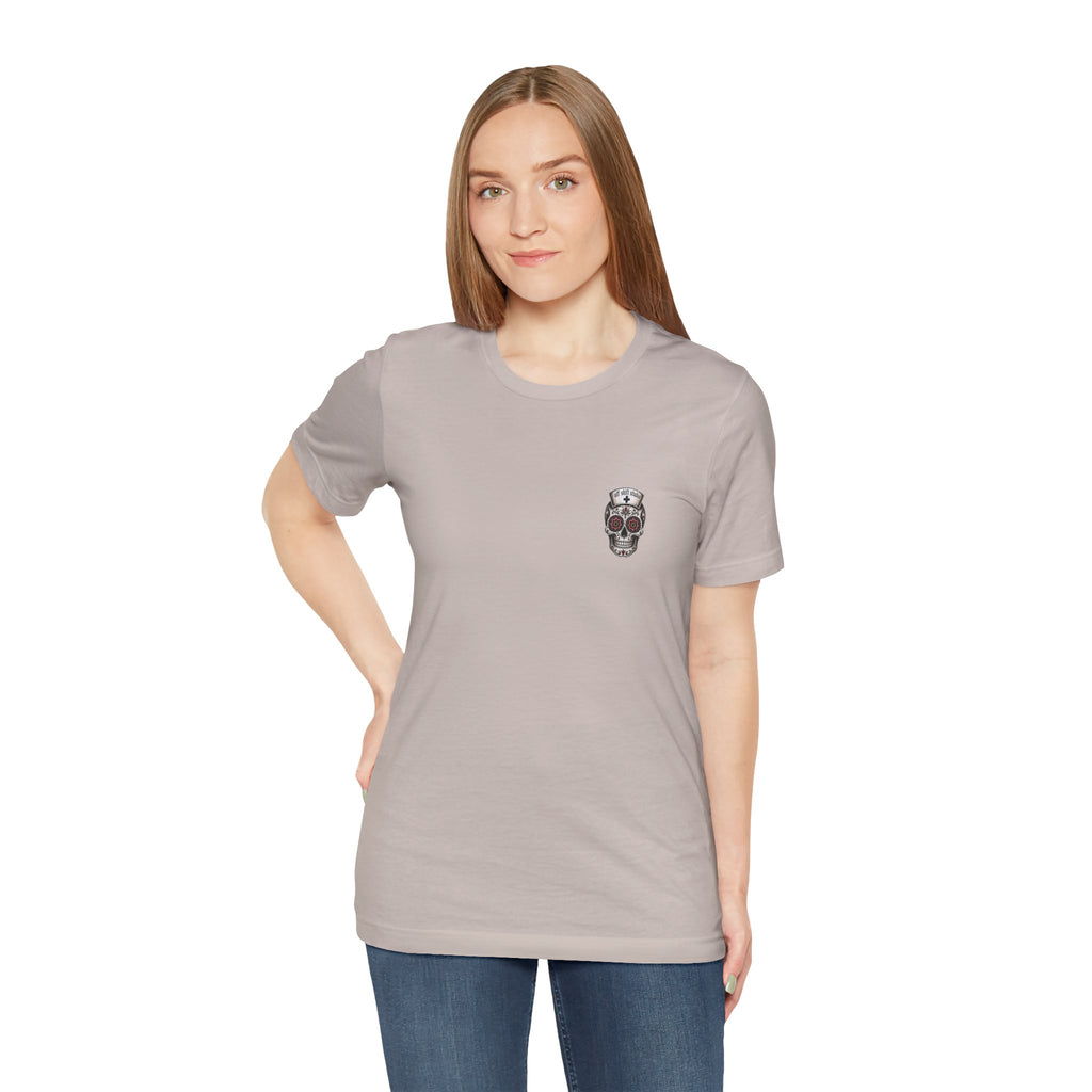 Emergency Nurse Shirt | Gothic Floral Nurse Tee | Vintage Tattoo Style ER Nurse T-Shirt | Bella & Canvas