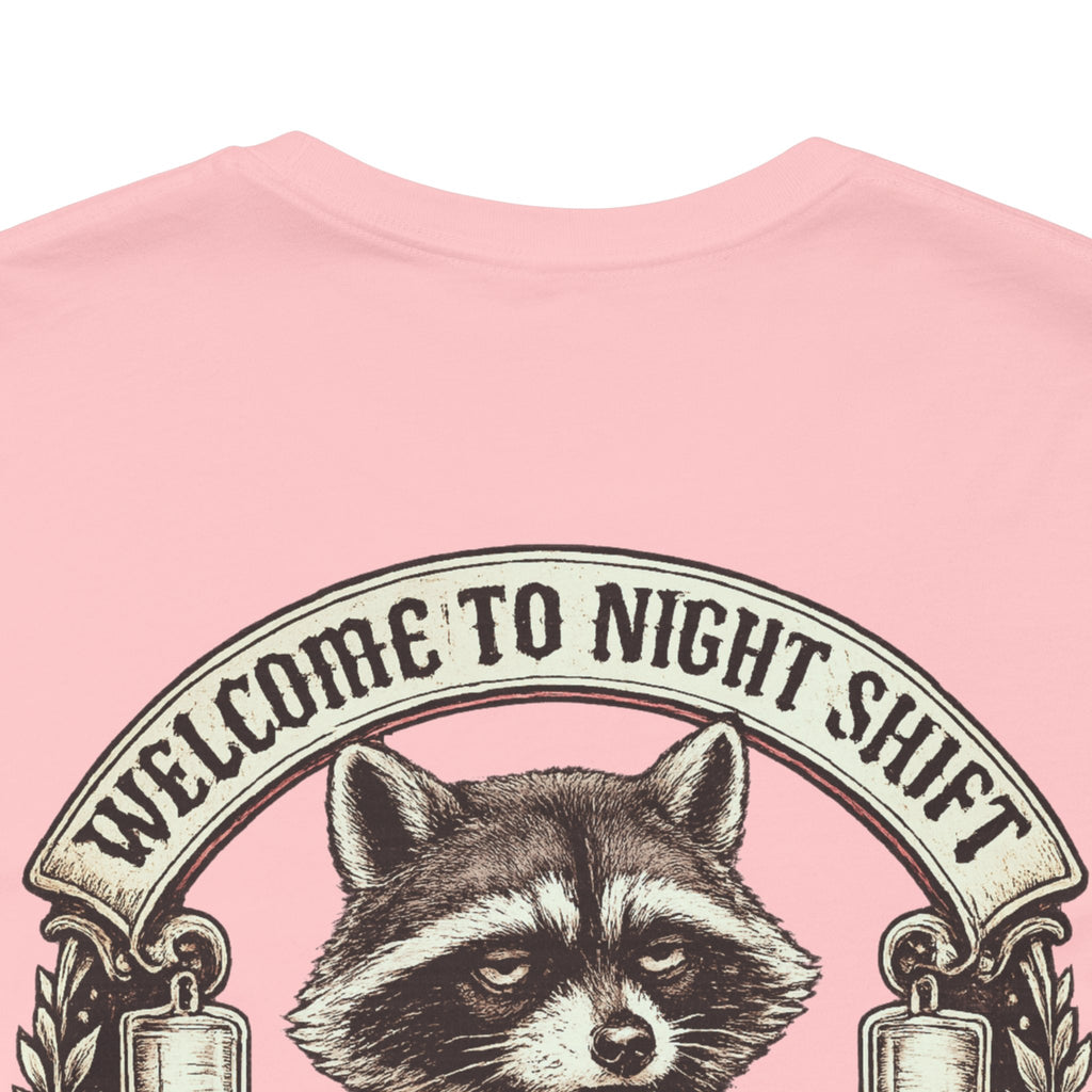 Night Shift Raccoon Nurse T-Shirt — "Welcome to Night Shift" Work Tee for Nurses & Healthcare