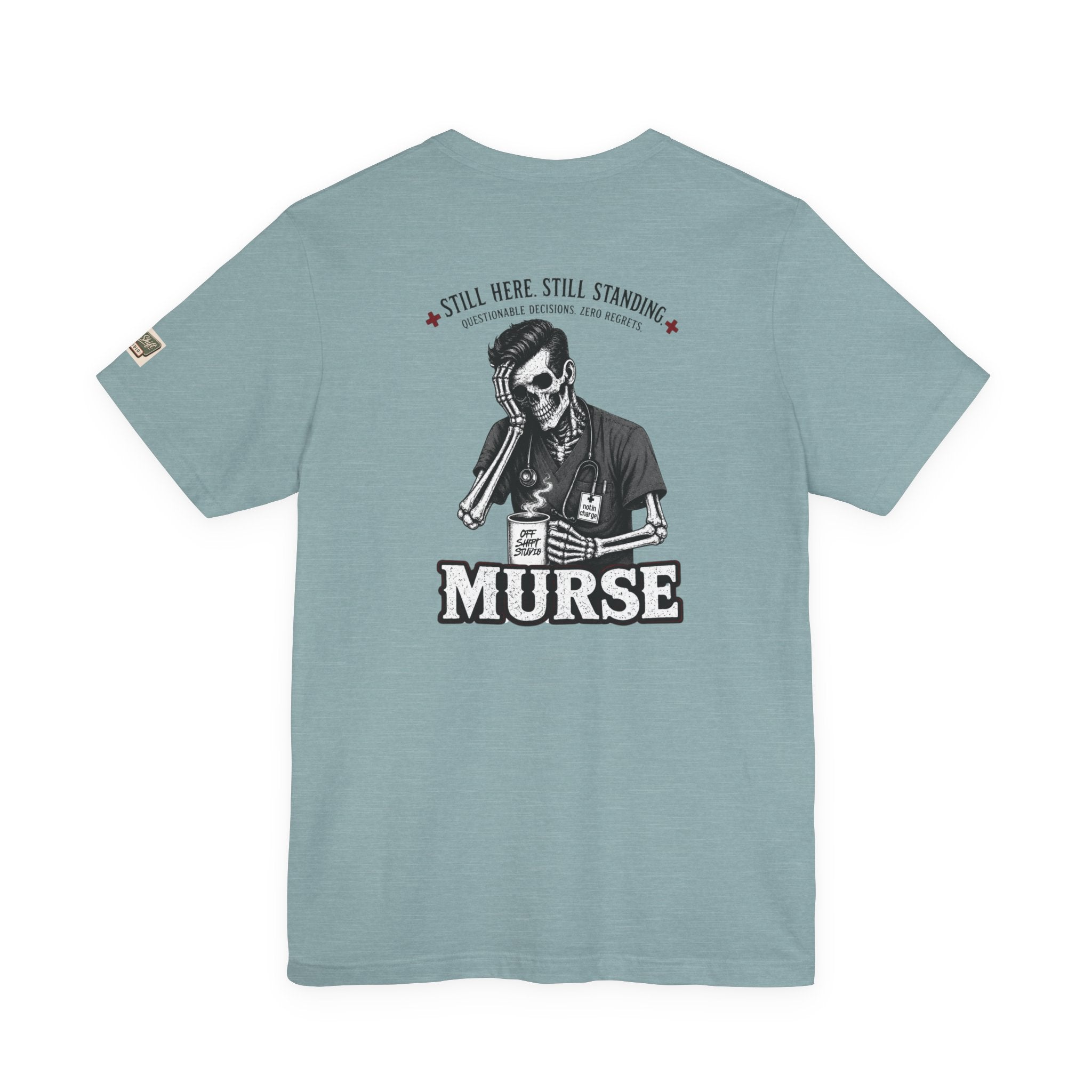 Murse Skeleton Nurse Graphic Tee — Back Print | Male Nurse Gift