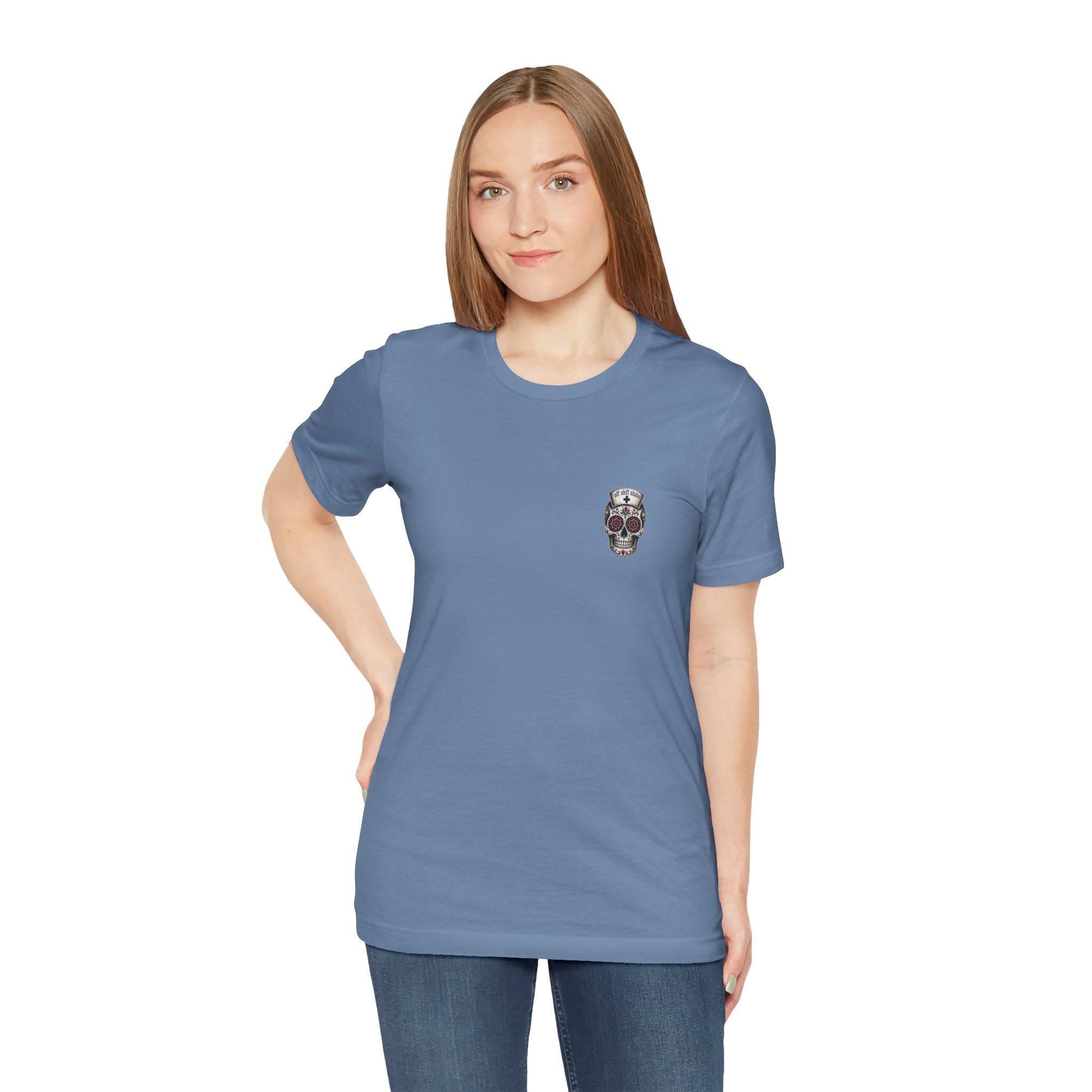 Emergency Nurse Shirt | Gothic Floral Nurse Tee | Vintage Tattoo Style ER Nurse T-Shirt | Bella & Canvas