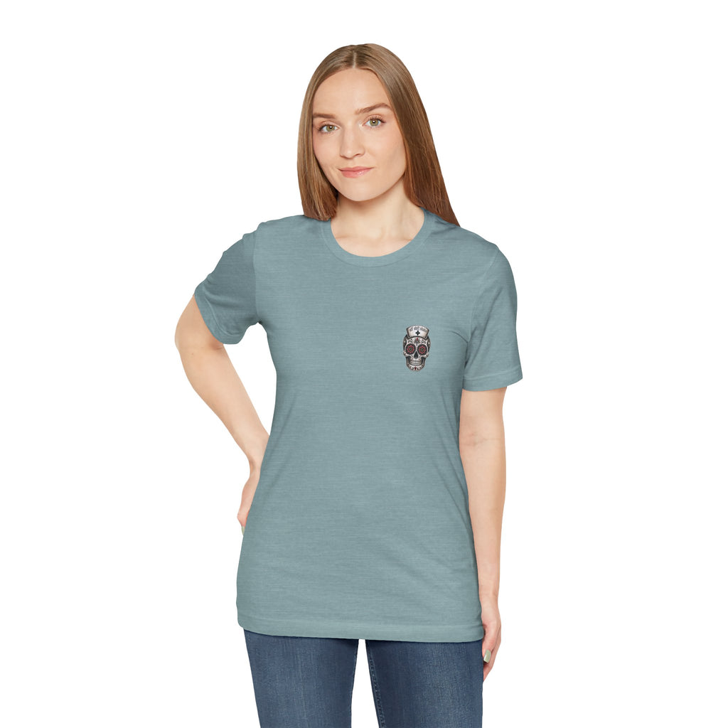Emergency Nurse Shirt | Gothic Floral Nurse Tee | Vintage Tattoo Style ER Nurse T-Shirt | Bella & Canvas