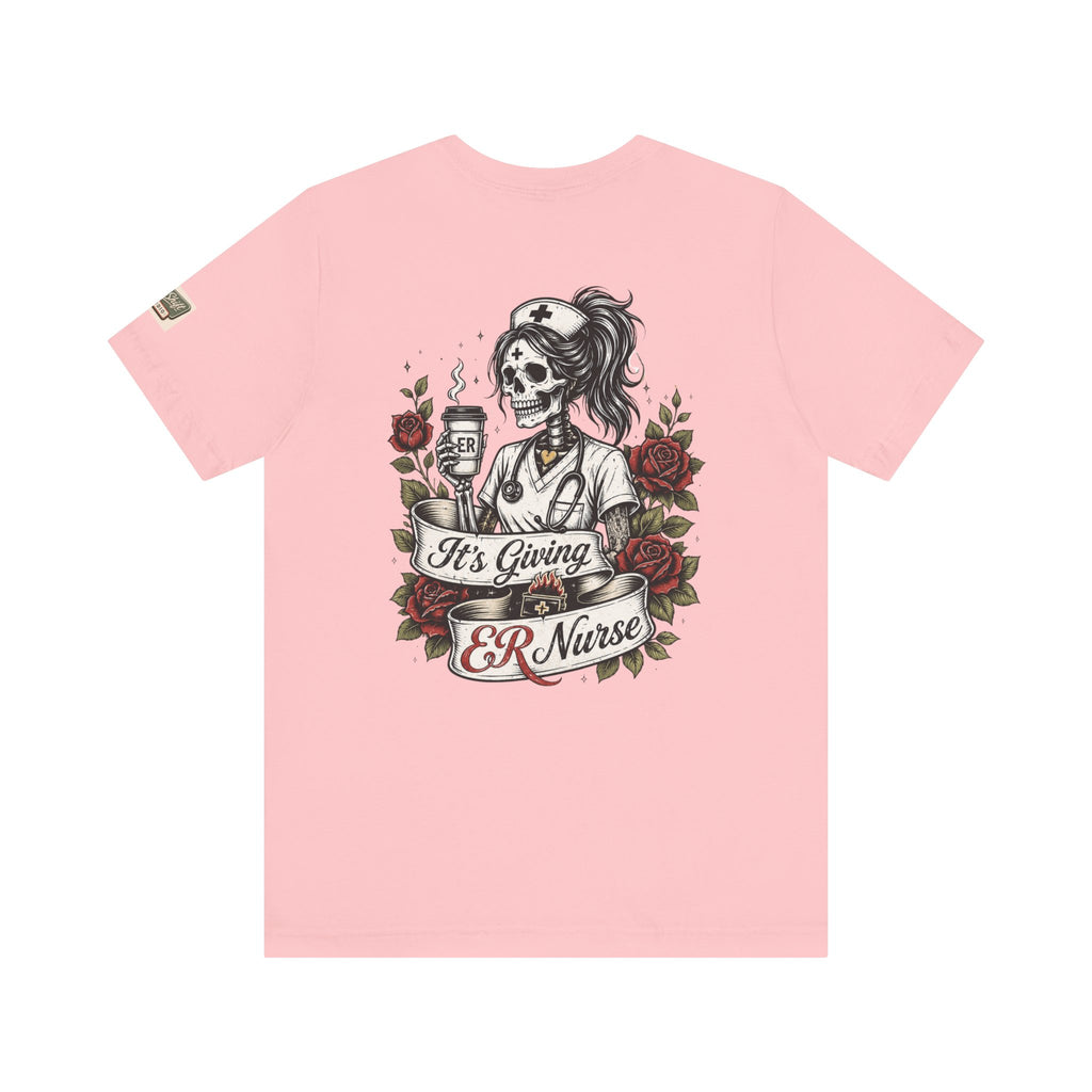 ER Nurse Skull Tee — "It's Giving ER Nurse" Graphic T-Shirt