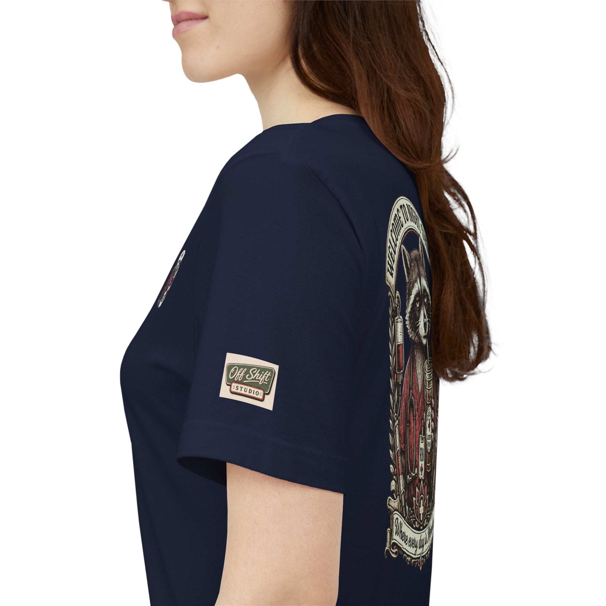 Night Shift Raccoon Nurse T-Shirt — "Welcome to Night Shift" Work Tee for Nurses & Healthcare