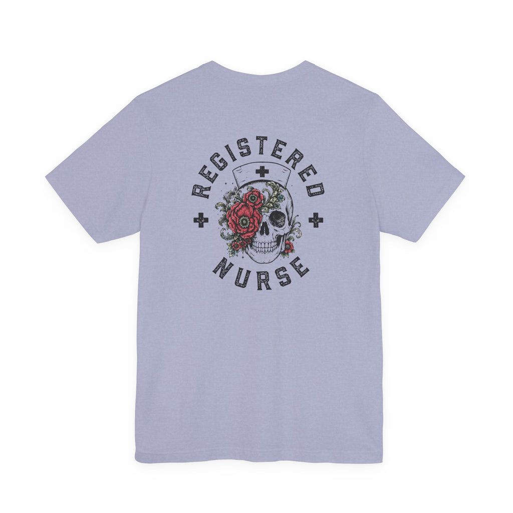 Registered Nurse Vintage Skull Tee | Tattoo Style RN Shirt | Nurse Gift | Floral Skull Graphic Tee | Bella Canvas | Off Shift Studio