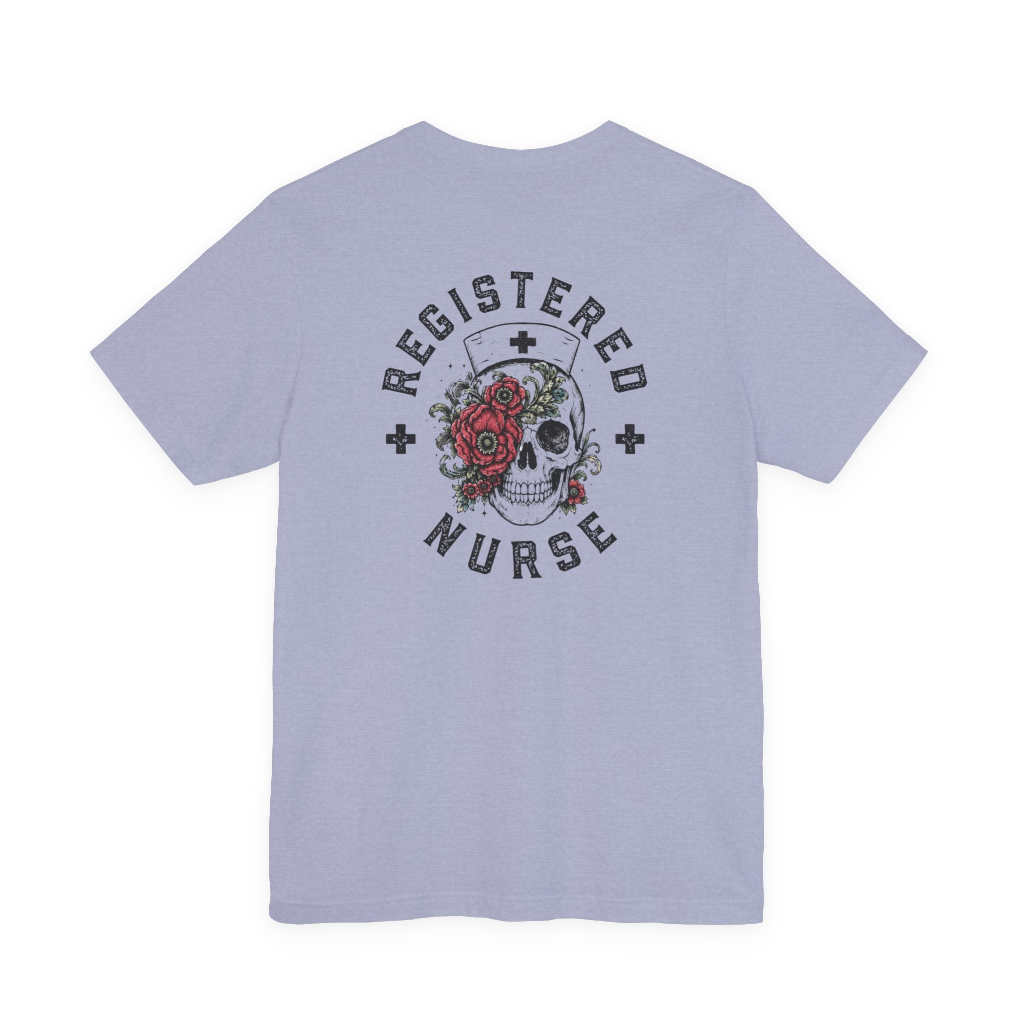 Registered Nurse Vintage Skull Tee | Tattoo Style RN Shirt | Nurse Gift | Floral Skull Graphic Tee | Bella Canvas | Off Shift Studio