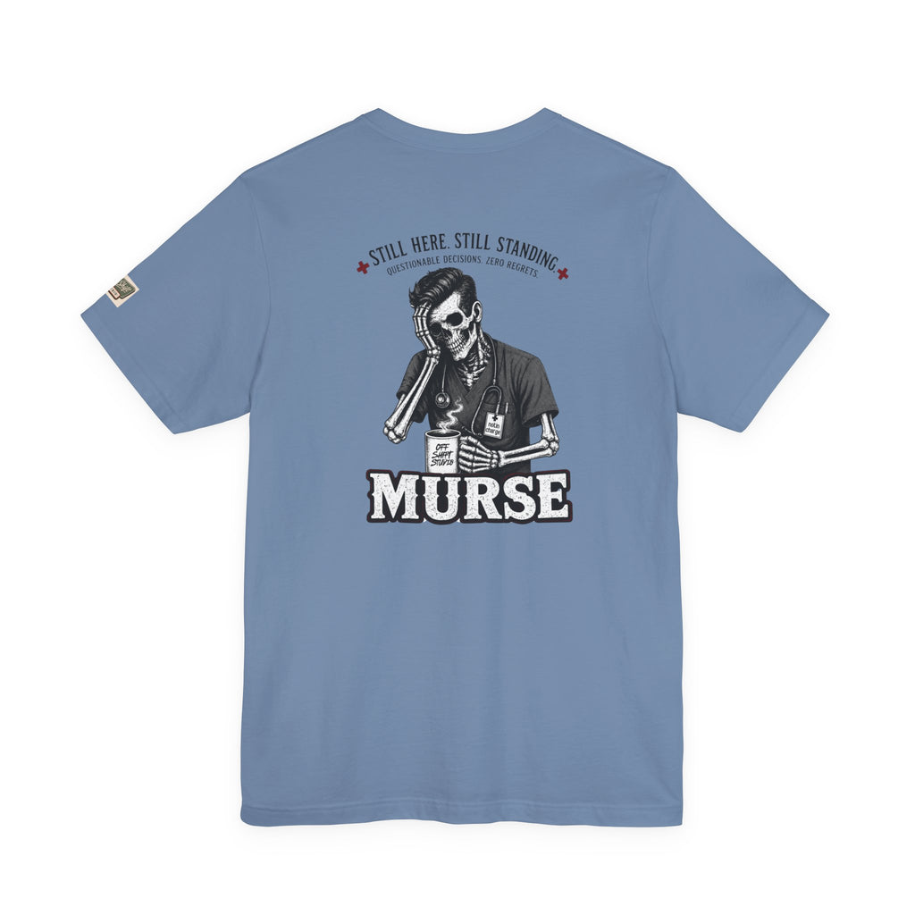 Murse Skeleton Nurse Graphic Tee — Back Print | Male Nurse Gift