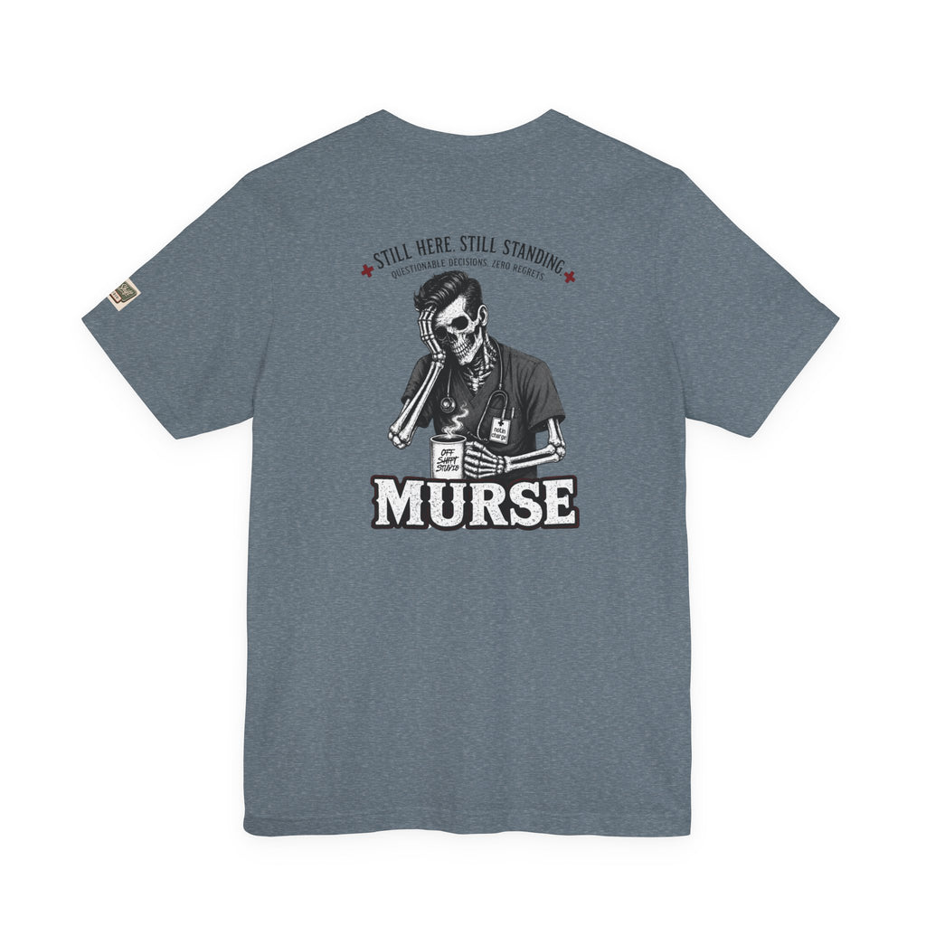 Murse Skeleton Nurse Graphic Tee — Back Print | Male Nurse Gift