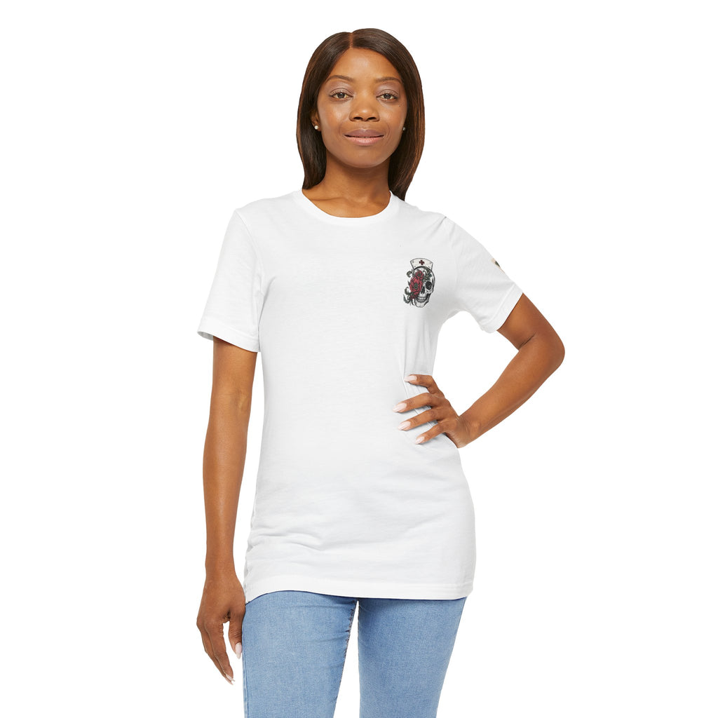 Emergency Nurse Shirt | Gothic Floral Nurse Tee | Vintage Tattoo Style ER Nurse T-Shirt | Bella & Canvas