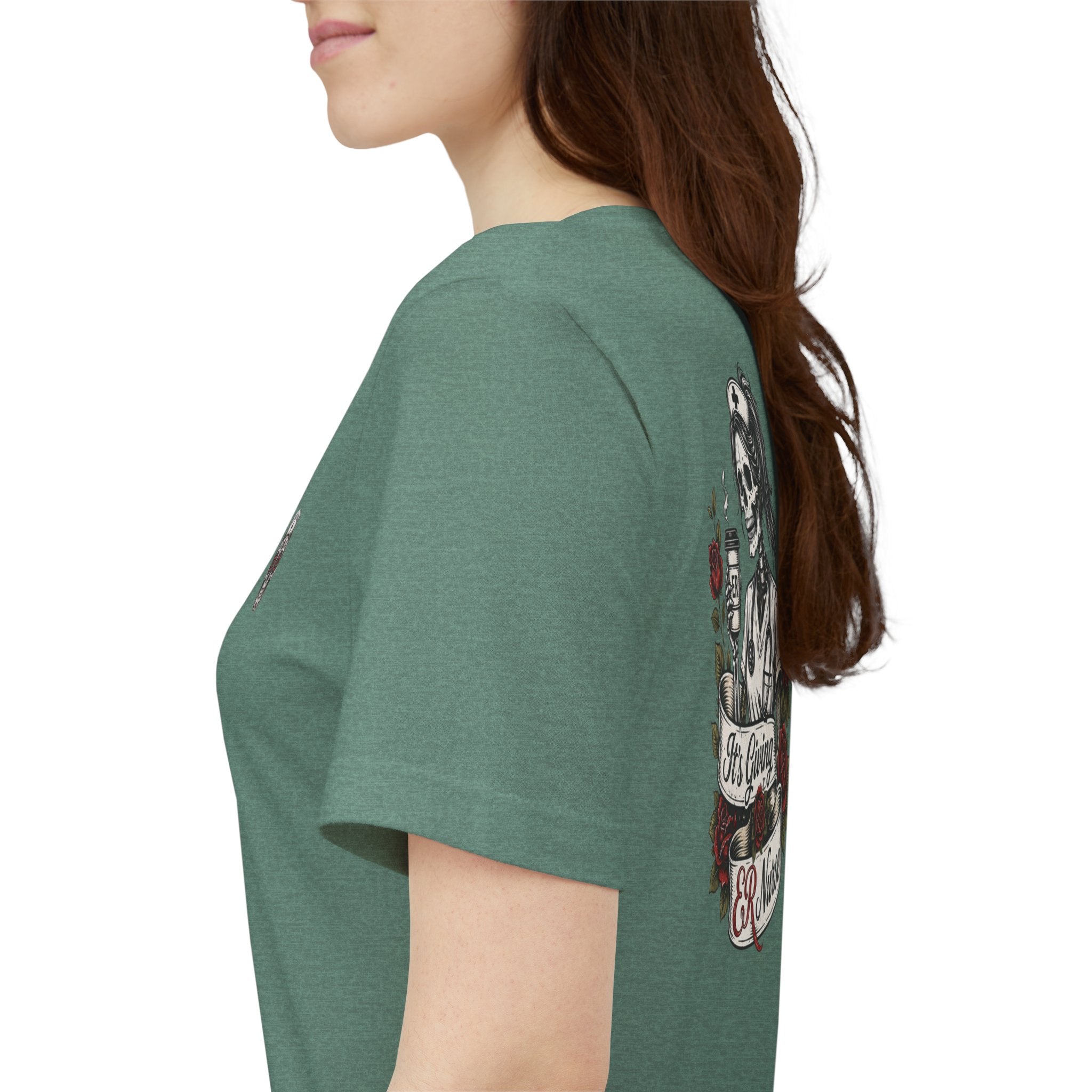 It's Giving ER Nurse Shirt | Funny ER Nurse Tee | Emergency Room Nurse Gift | Gothic Skeleton Nurse Shirt | Tattoo Style Healthcare T-Shirt