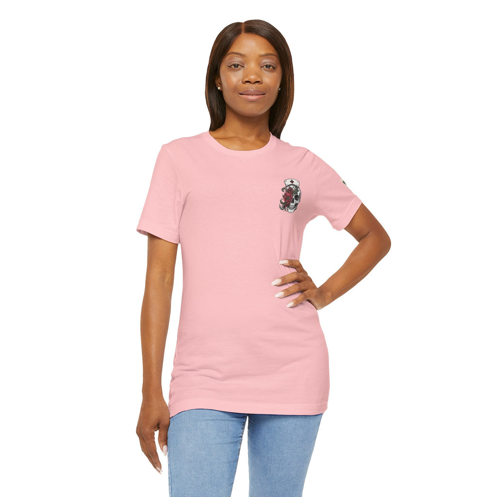 Emergency Nurse Shirt | Gothic Floral Nurse Tee | Vintage Tattoo Style ER Nurse T-Shirt | Bella & Canvas