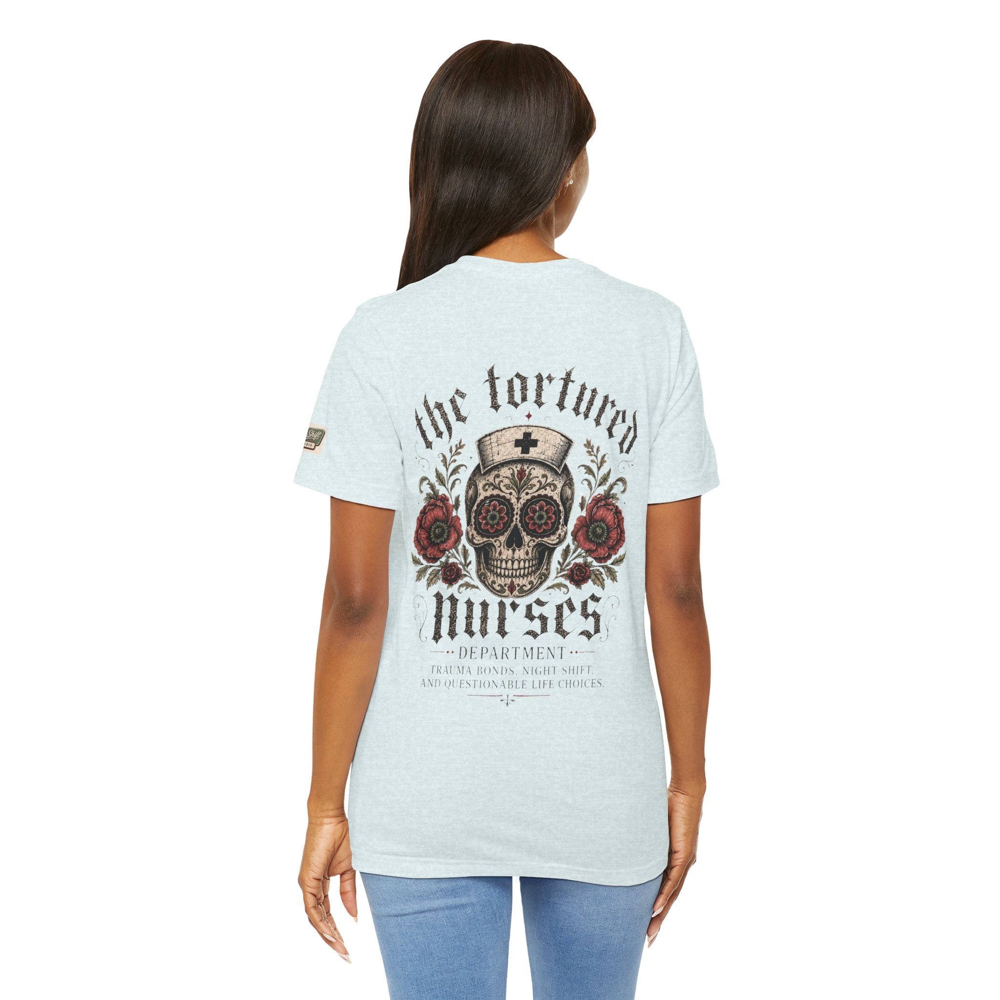 The Tortured Nurses Tee | Gothic Nurse Skull Shirt | Vintage Tattoo Medical Graphic Tee