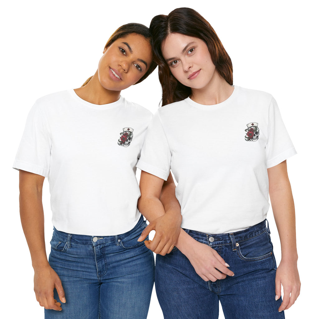 Emergency Nurse Shirt | Gothic Floral Nurse Tee | Vintage Tattoo Style ER Nurse T-Shirt | Bella & Canvas