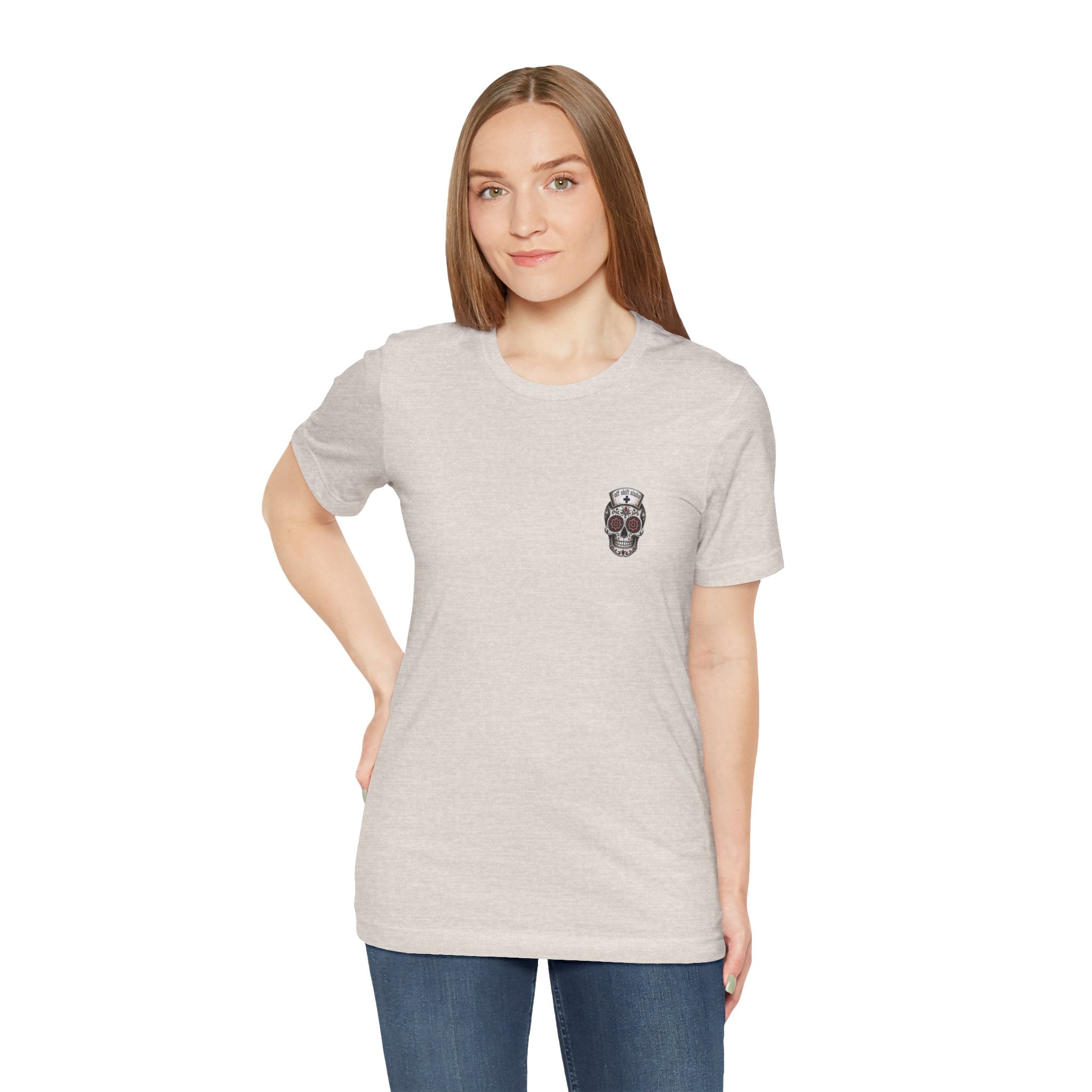 Emergency Nurse Shirt | Gothic Floral Nurse Tee | Vintage Tattoo Style ER Nurse T-Shirt | Bella & Canvas