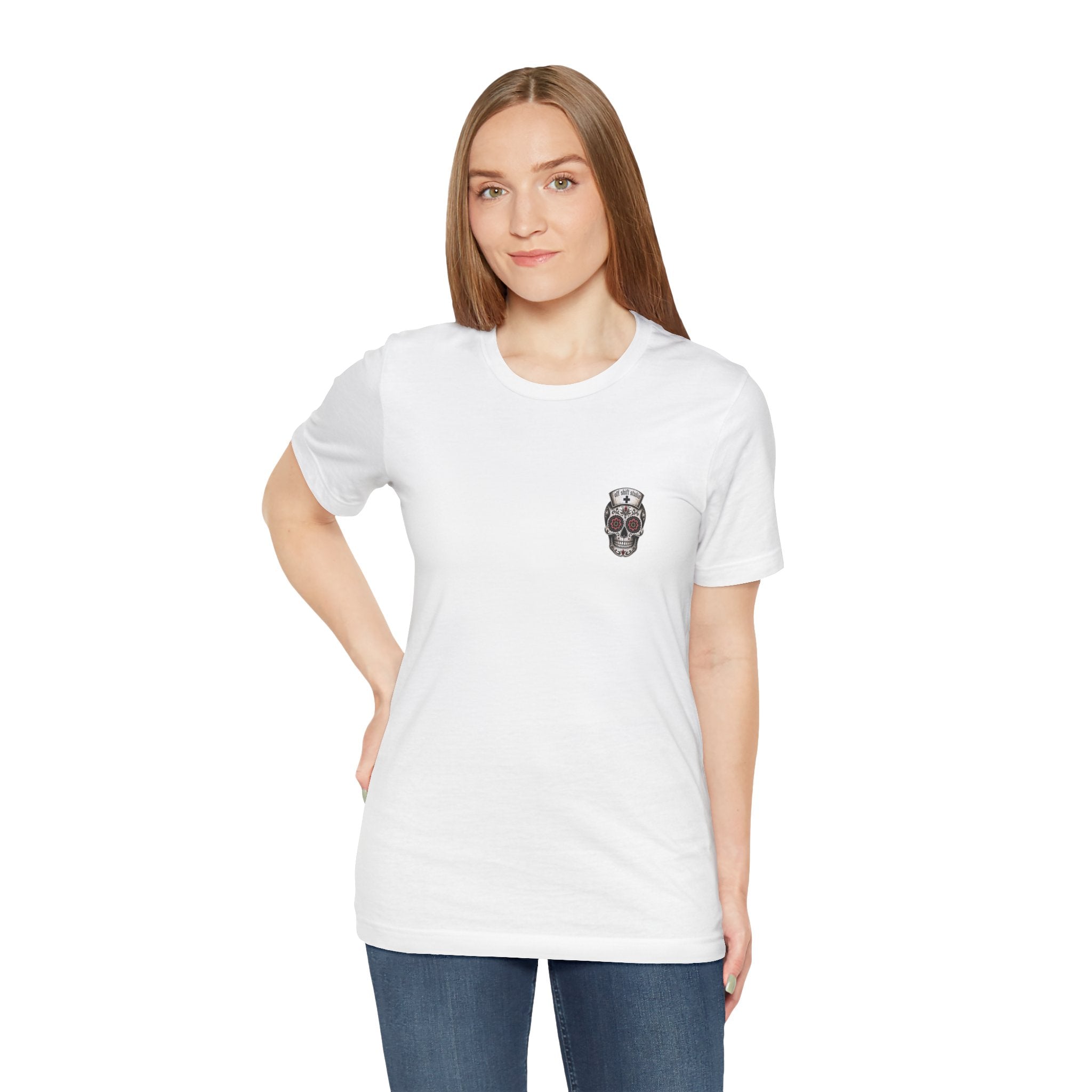 Emergency Nurse Shirt | Gothic Floral Nurse Tee | Vintage Tattoo Style ER Nurse T-Shirt | Bella & Canvas