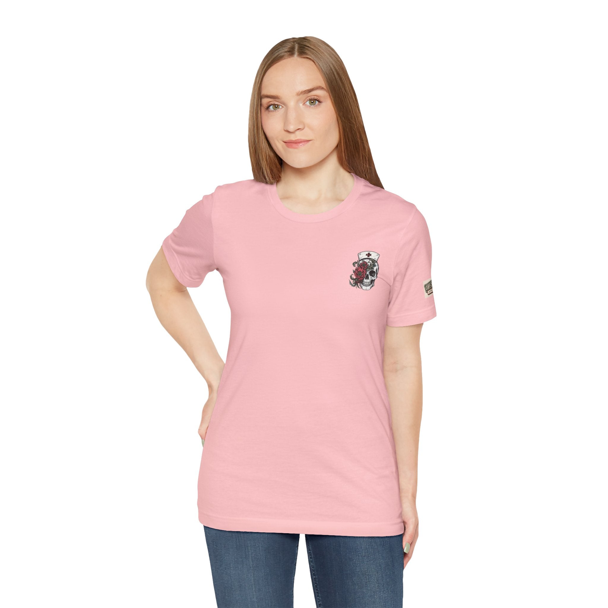 Night Shift Nurse Shirt | Skeleton Nurse T-Shirt | Tattoo Style Medical Shirt | Bella+Canvas