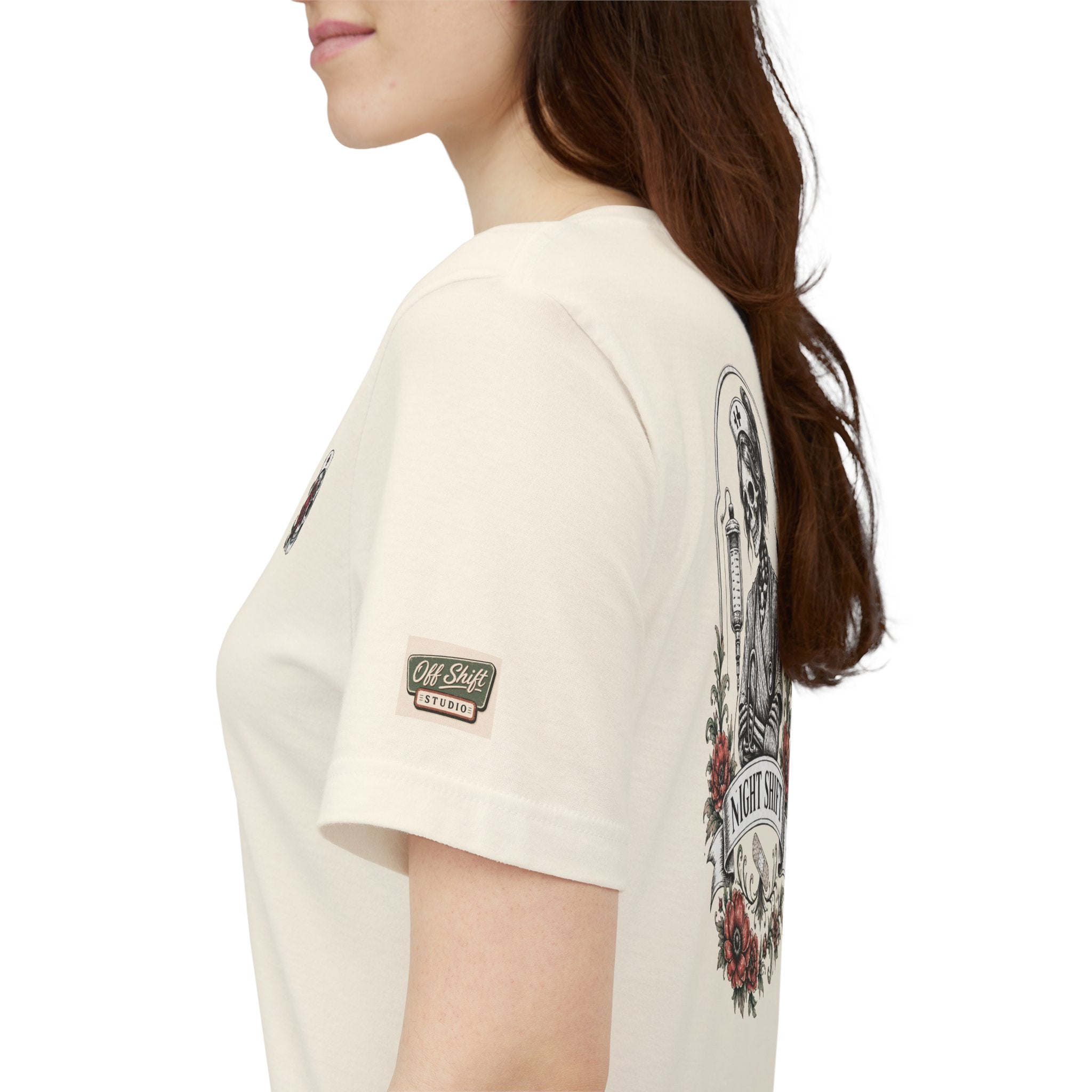 Night Shift Nurse Shirt | Skeleton Nurse T-Shirt | Tattoo Style Medical Shirt | Bella+Canvas