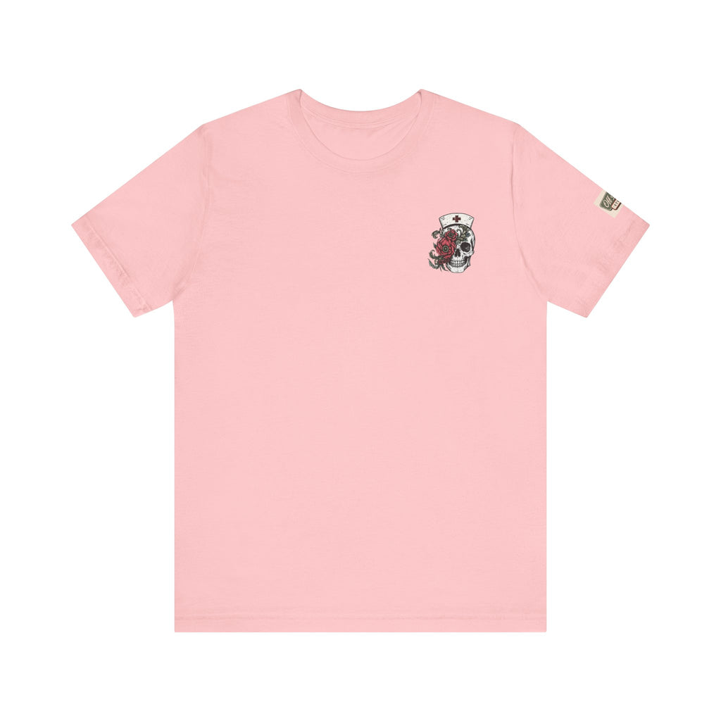 Night Shift Nurse Shirt | Skeleton Nurse T-Shirt | Tattoo Style Medical Shirt | Bella+Canvas