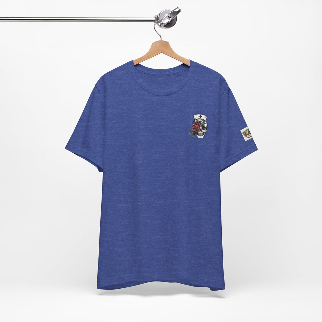 Night Shift Nurse Shirt | Skeleton Nurse T-Shirt | Tattoo Style Medical Shirt | Bella+Canvas