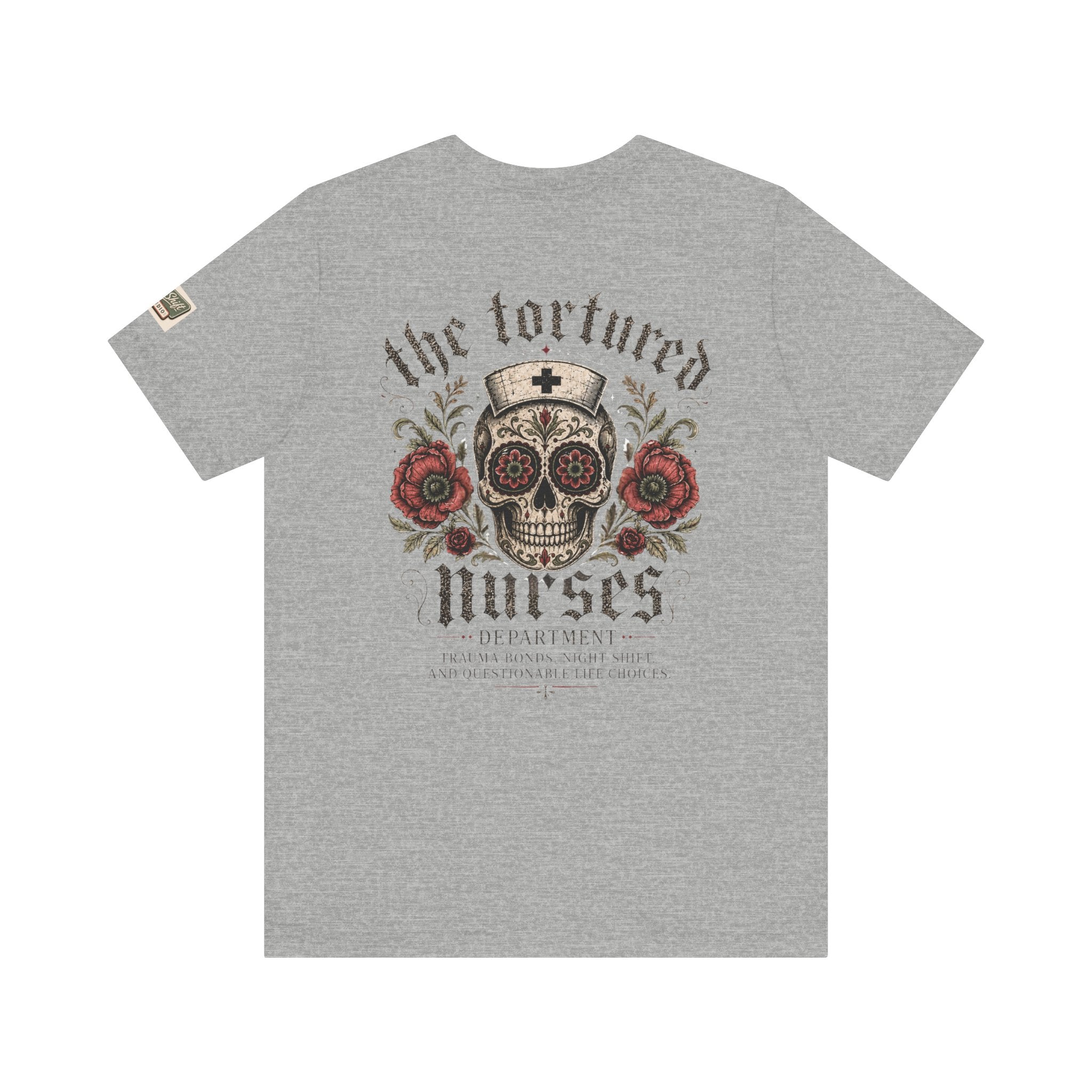 The Tortured Nurses Tee | Gothic Nurse Skull Shirt | Vintage Tattoo Medical Graphic Tee