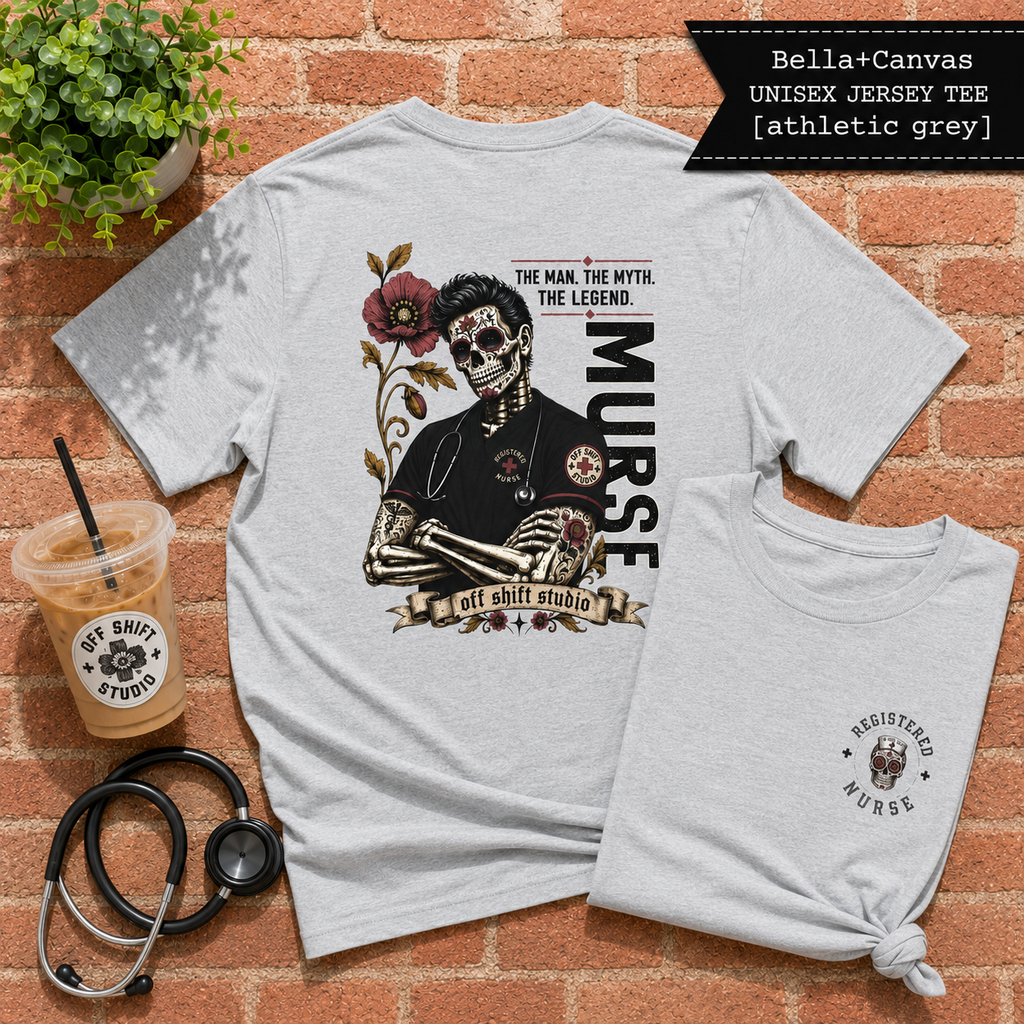 Male Nurse Shirt | Nurse Skull Graphic T-Shirt | MURSE TEE | Male Nurse Gift