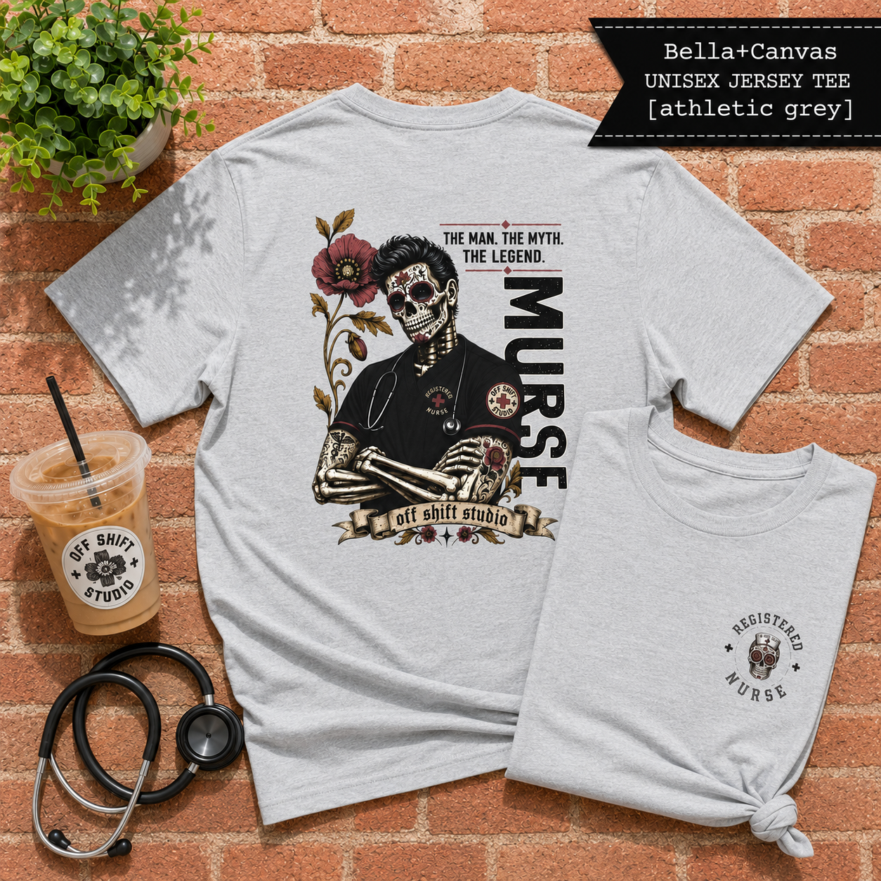 Male Nurse Shirt | Nurse Skull Graphic T-Shirt | MURSE TEE | Male Nurse Gift