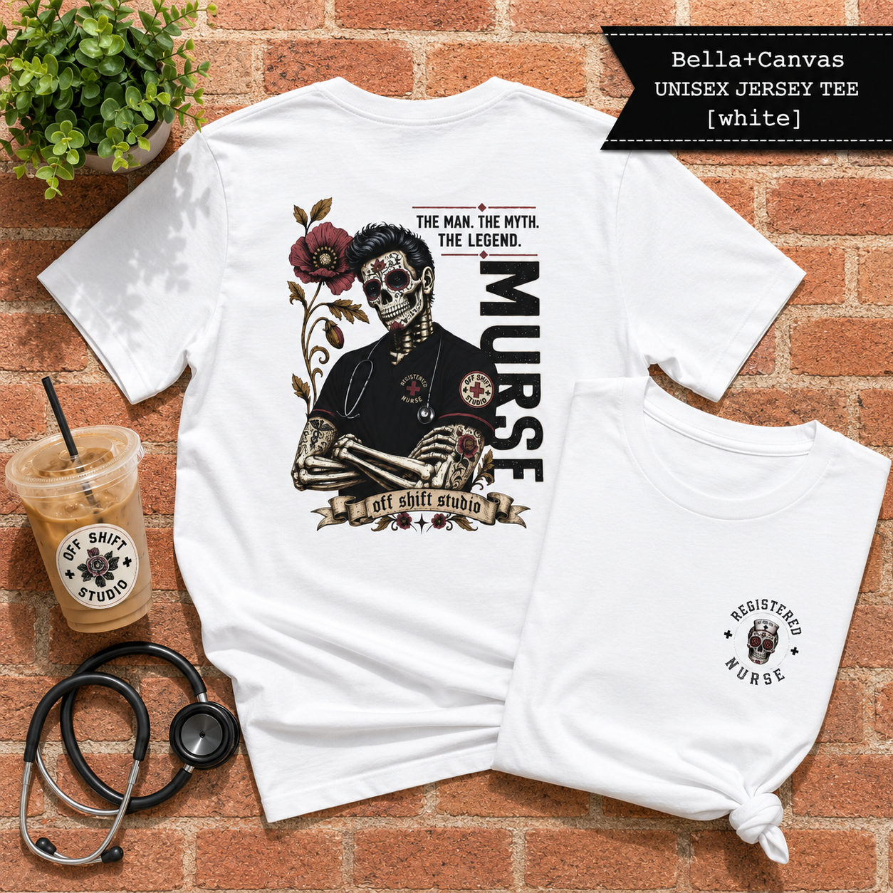 Male Nurse Shirt | Nurse Skull Graphic T-Shirt | MURSE TEE | Male Nurse Gift