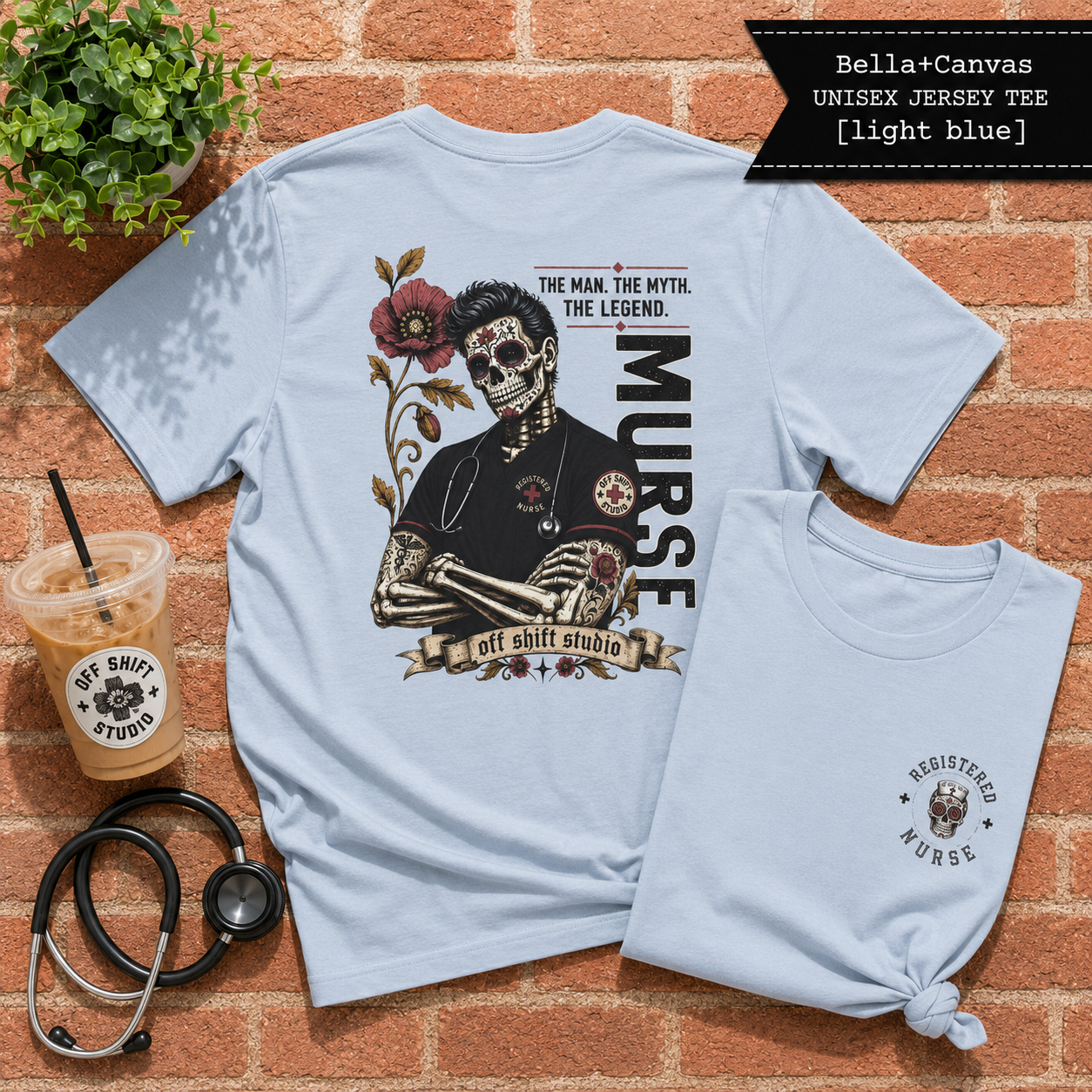Male Nurse Shirt | Nurse Skull Graphic T-Shirt | MURSE TEE | Male Nurse Gift
