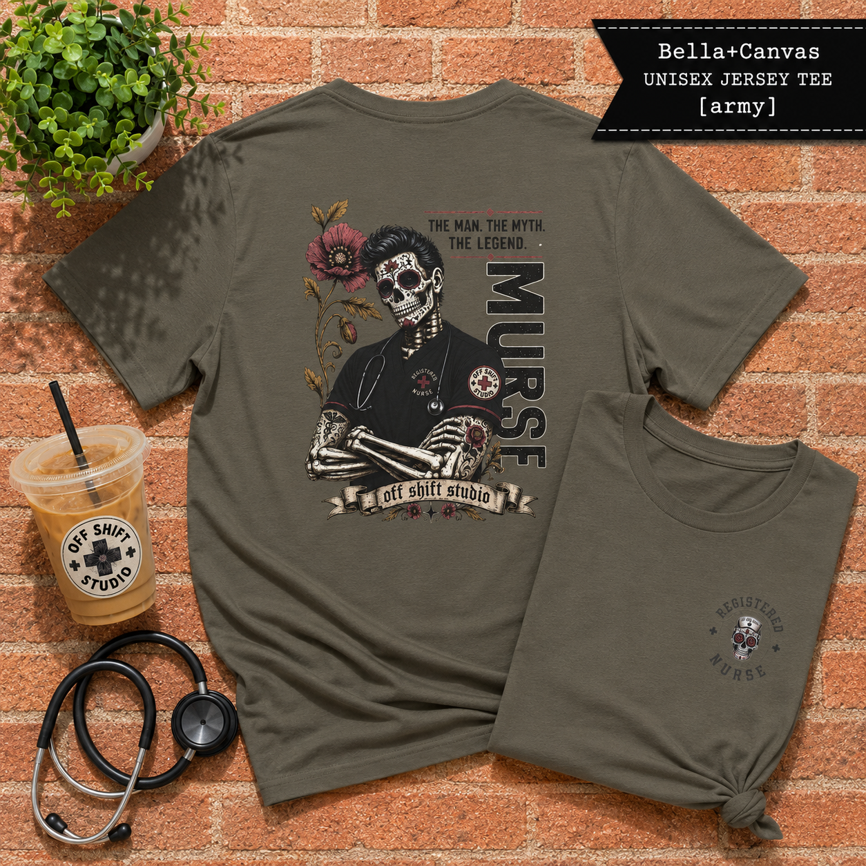 Male Nurse Shirt | Nurse Skull Graphic T-Shirt | MURSE TEE | Male Nurse Gift