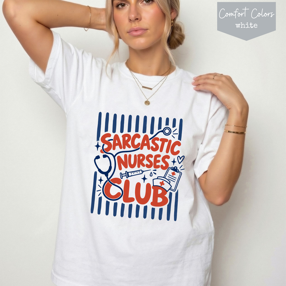 Sarcastic Nurses Club Shirt, Funny Nurse T Shirt, ER Nurse Shirt, Nurse Gift, Comfort Colors Nurse Tee, Healthcare Worker Shirt, RN Gift